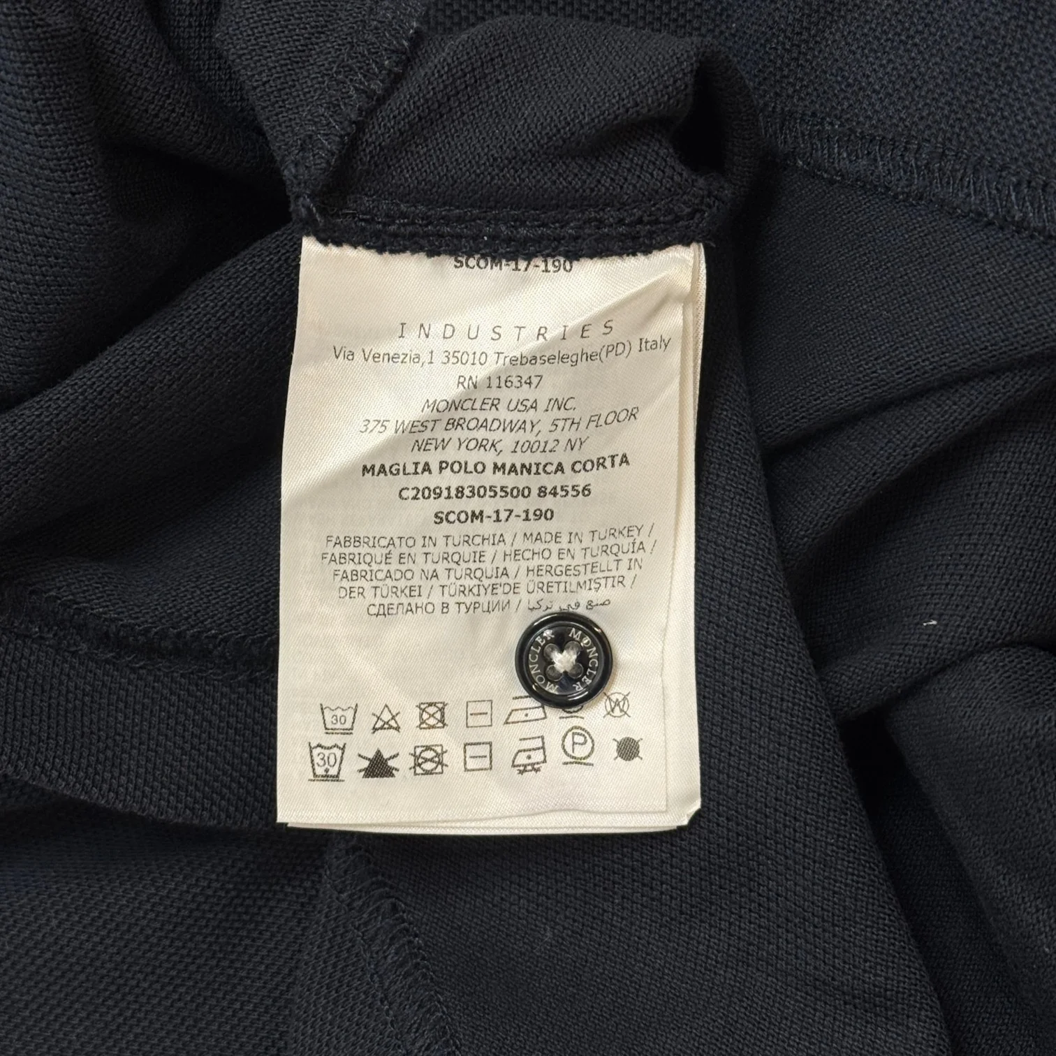 Men's Maglia Polo Shirt Navy Size L - Image 6