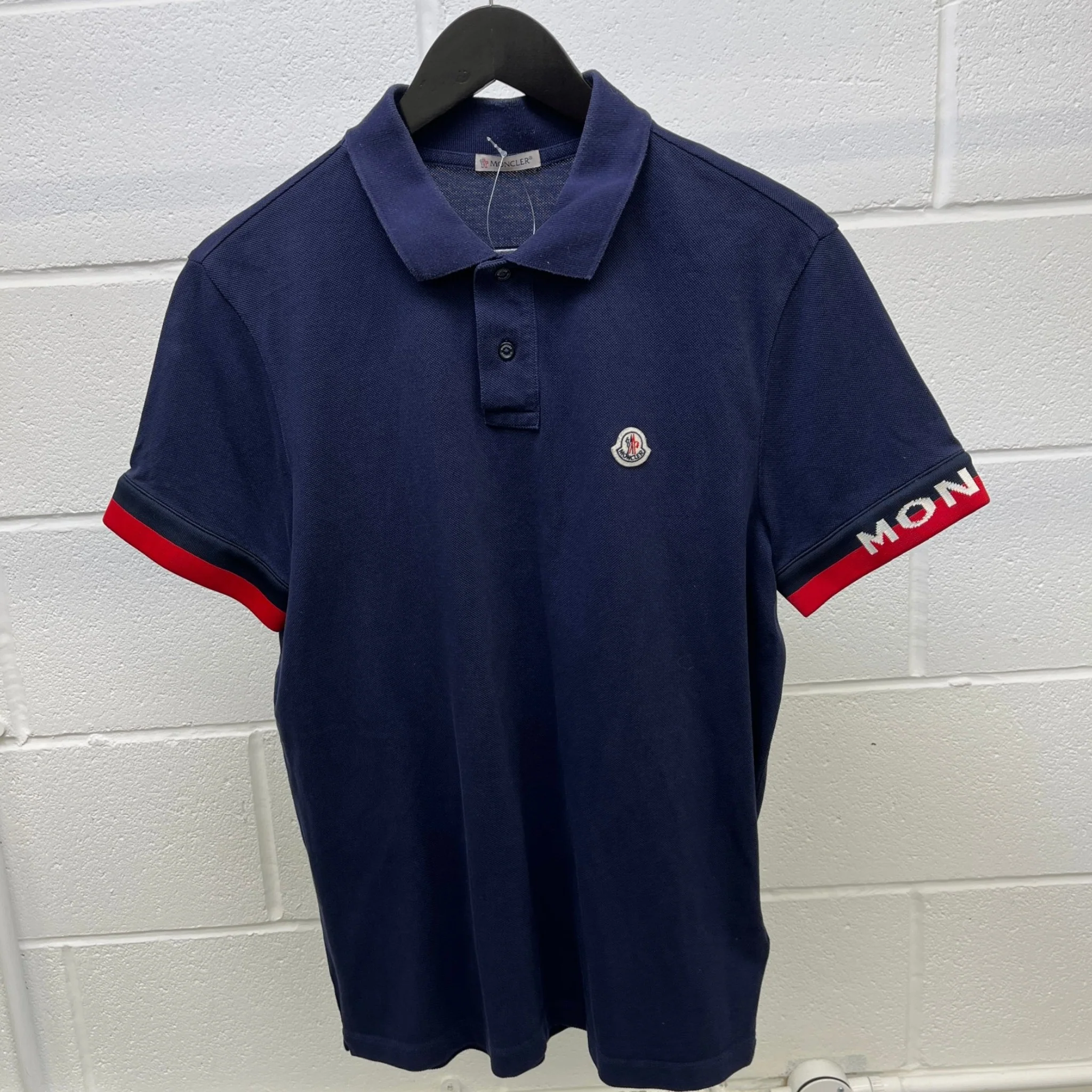Men's Maglia Polo Shirt Navy Size L - Image 10