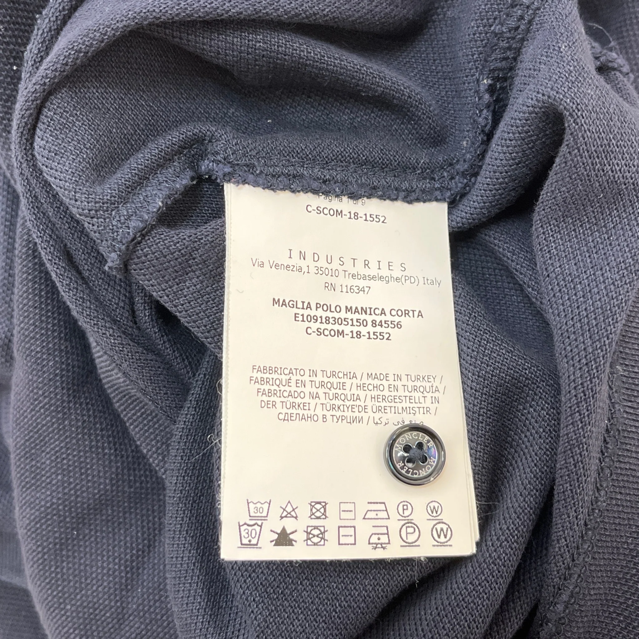 Men's Maglia Polo Shirt Navy Size M - Image 8