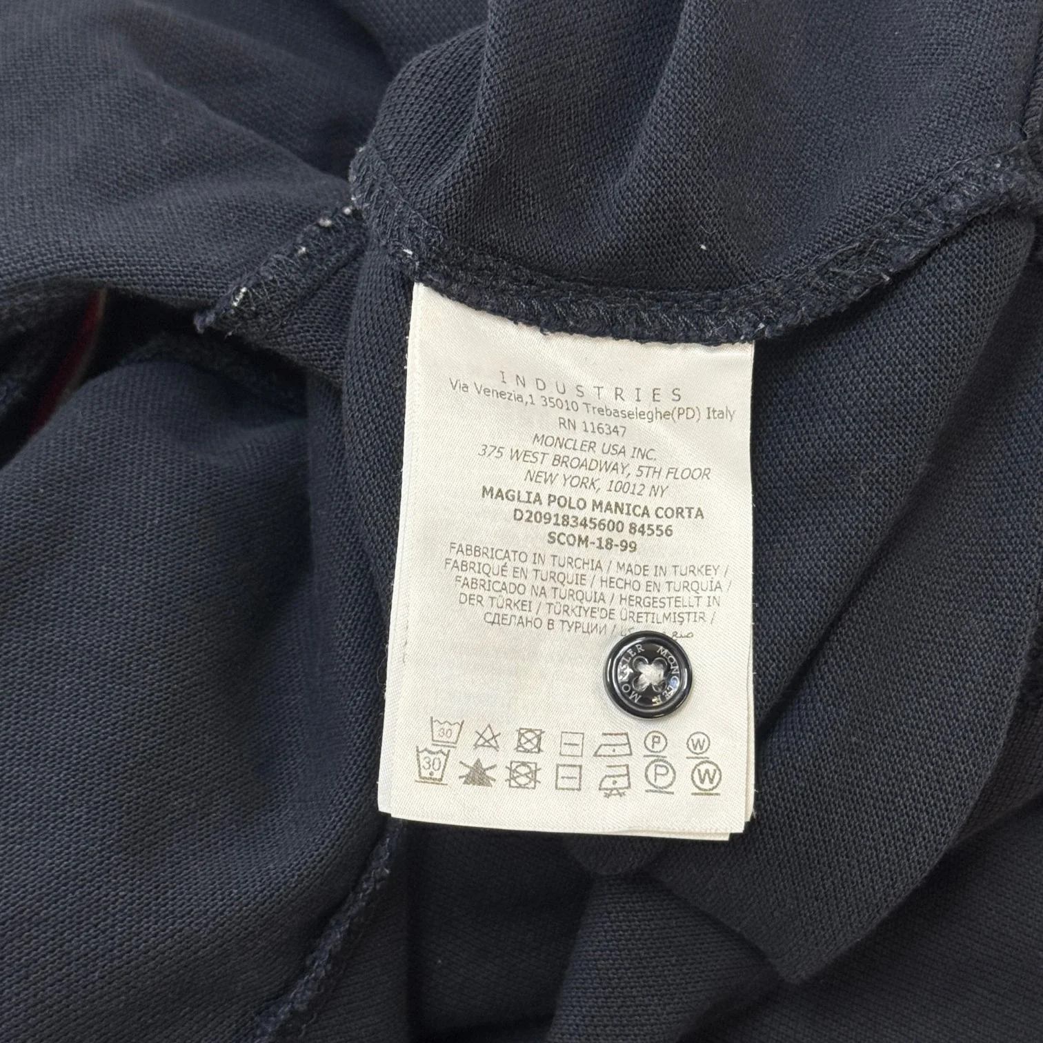 Men's Maglia Polo Shirt Navy Size M - Image 8