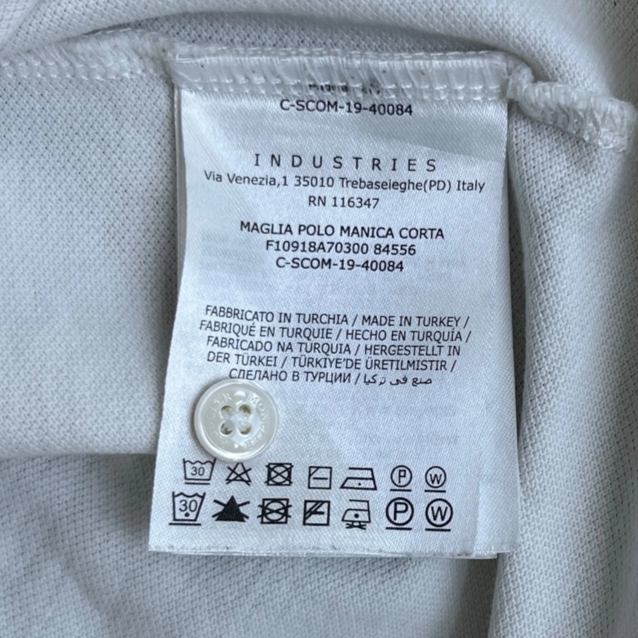 Men's Maglia Polo Shirt White Size M - Image 8