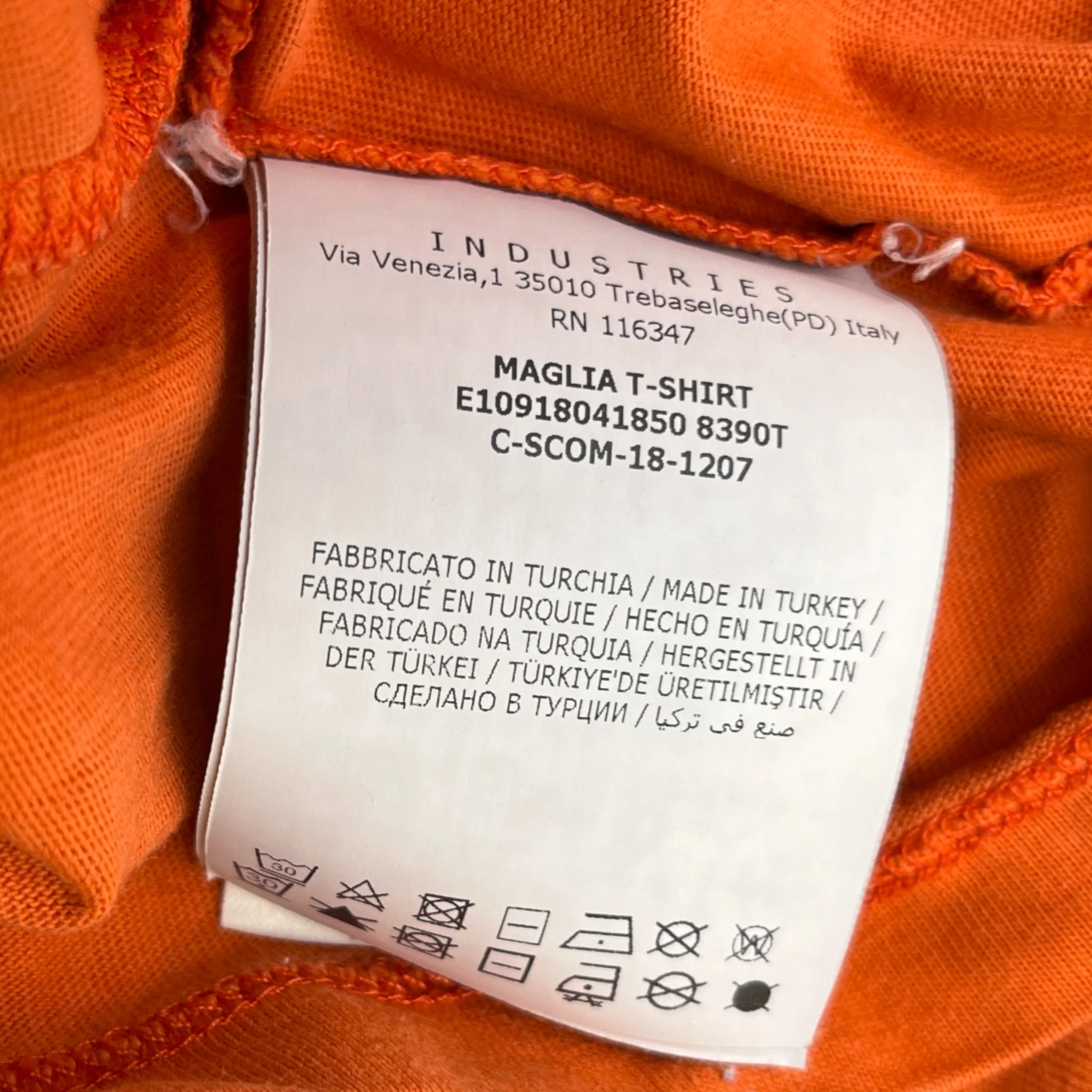 Men's Maglia T-Shirt Orange Size M - Image 8