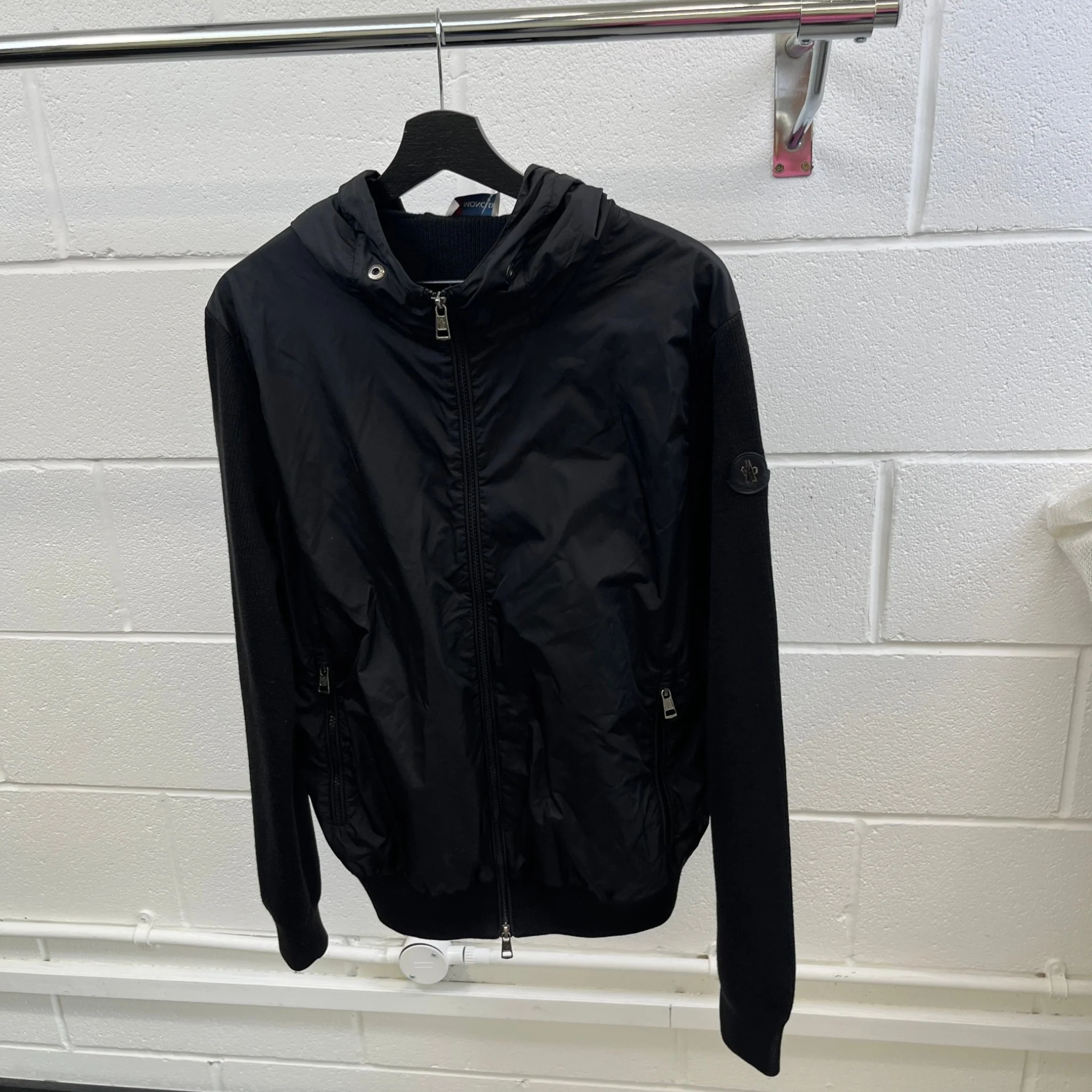 Men's Maglione Tricot Cardigan Jacket Black Size XL - Image 10