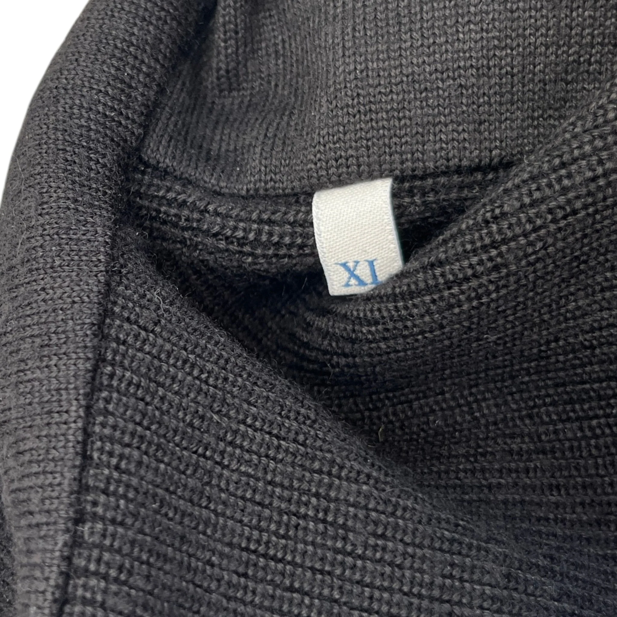 Men's Maglione Tricot Cardigan Jacket Black Size XL - Image 7