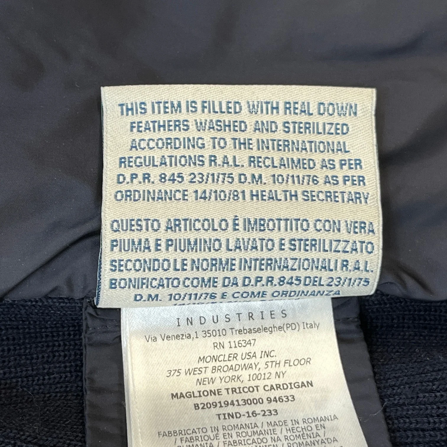 Men's Maglione Tricot Jacket Navy Size L - Image 11