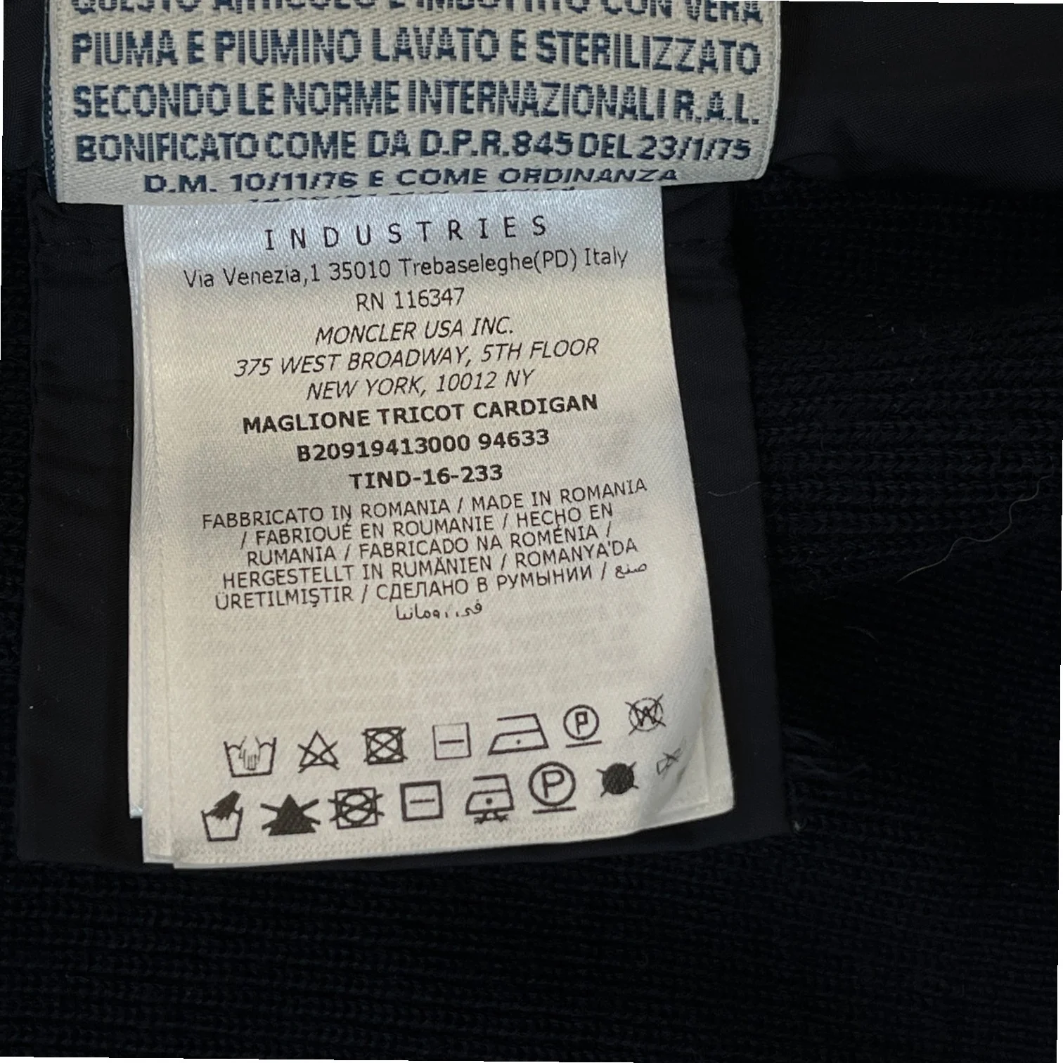 Men's Maglione Tricot Jacket Navy Size L - Image 9