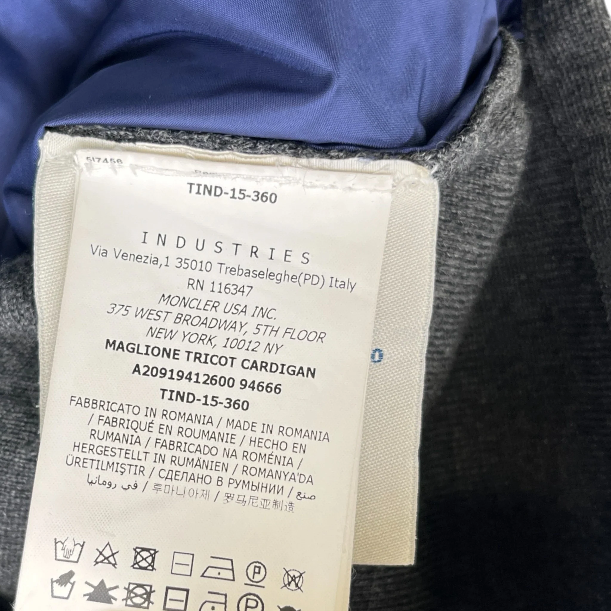 Men's Maglione Tricot Jacket Navy Size S - Image 6