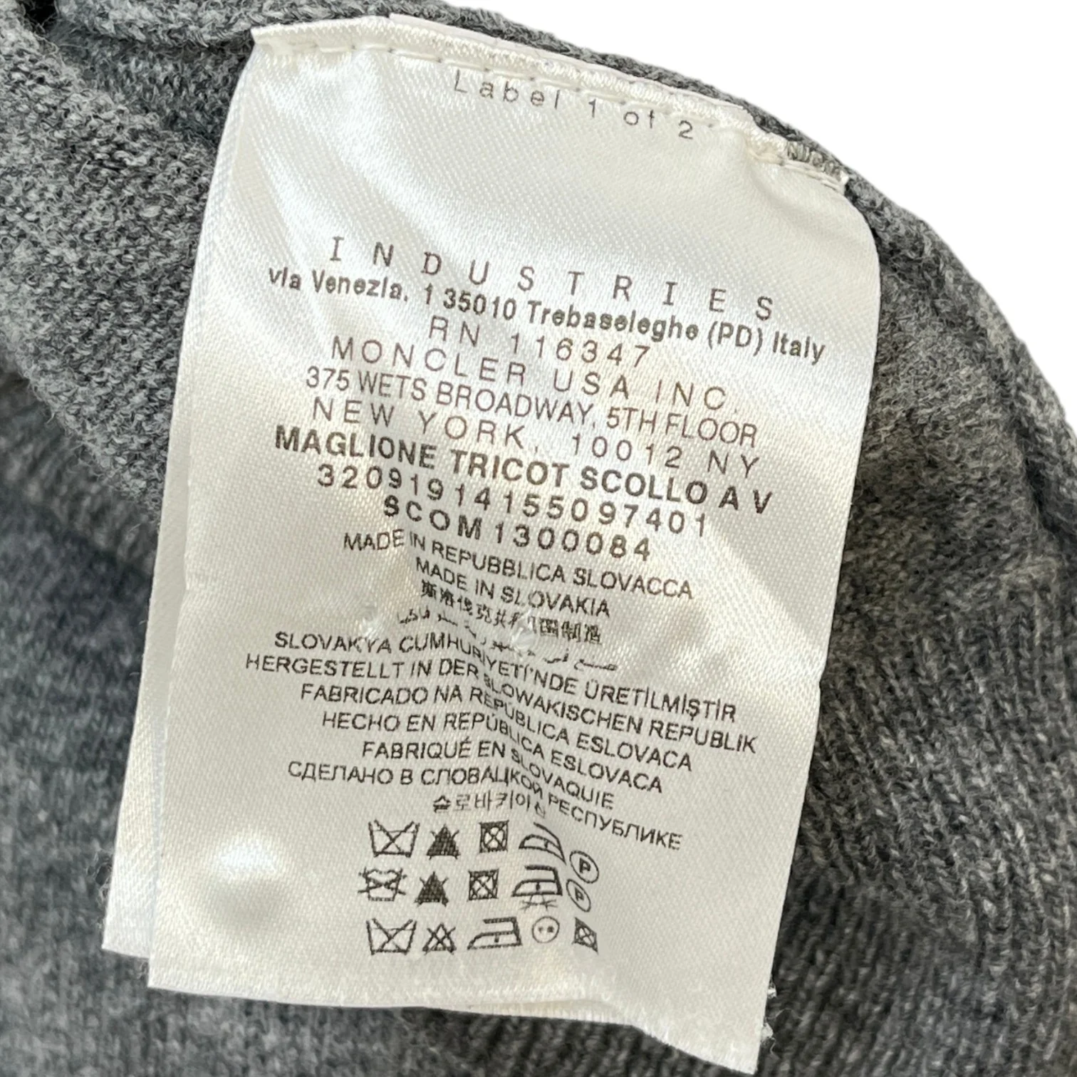 Men's Maglione Tricot Jumper Grey Size M - Image 8