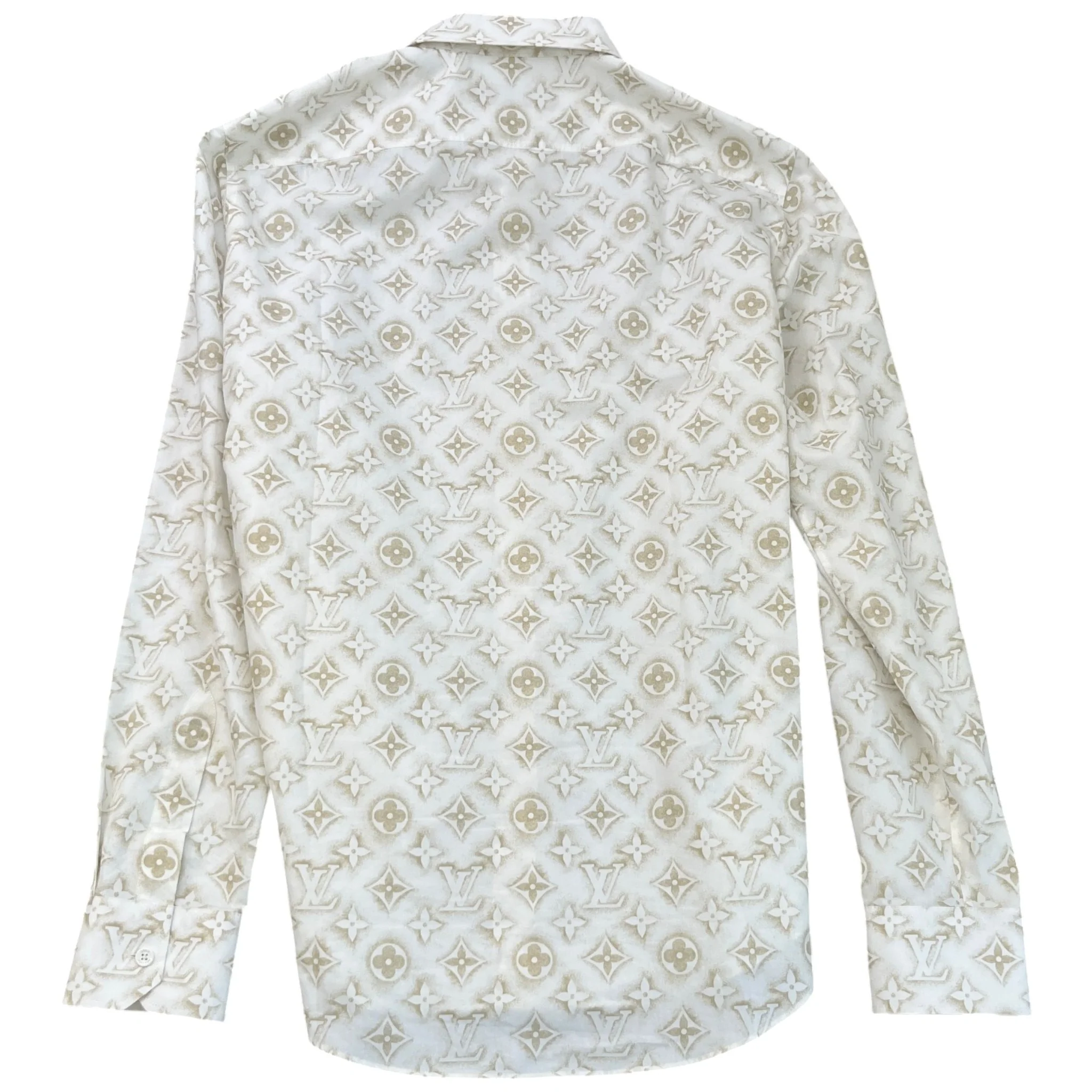 Men's Mahina Monogram Long Sleeve Shirt White Size XL - Image 2