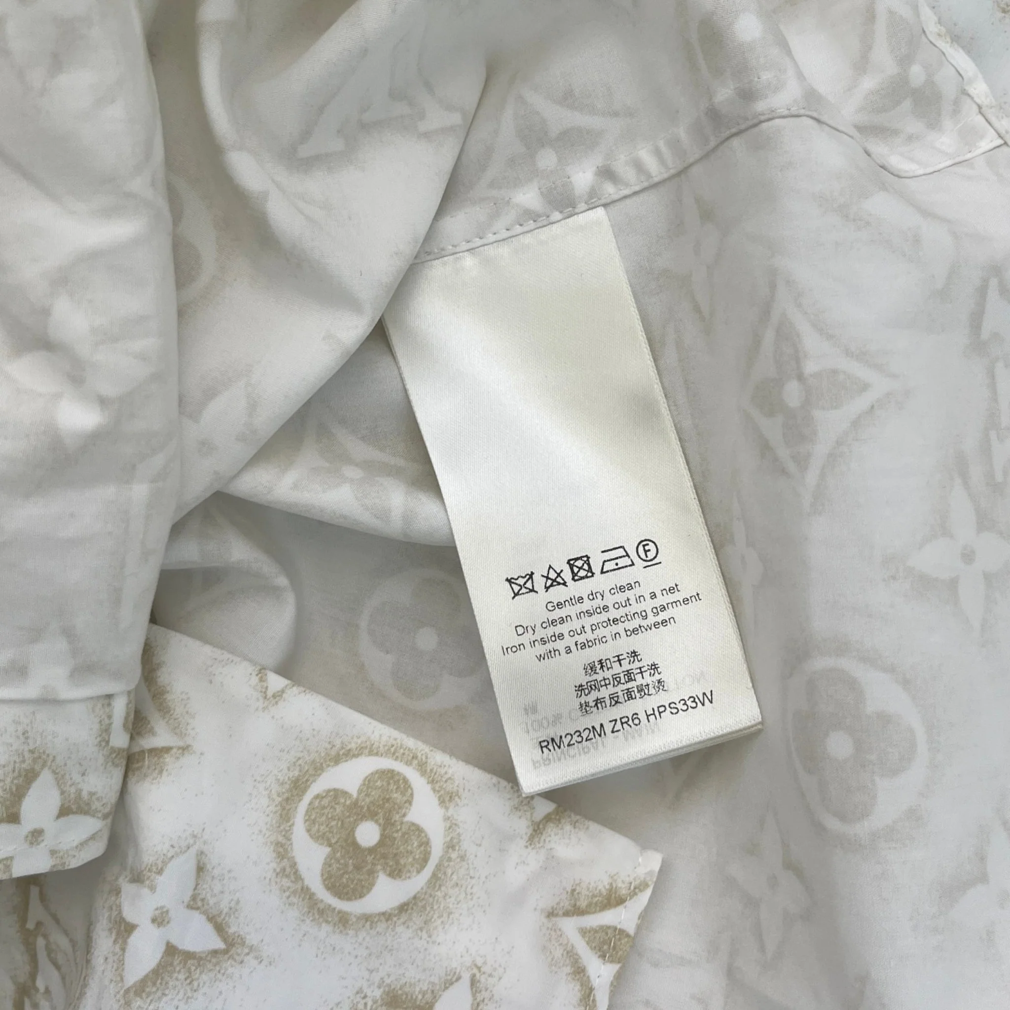 Men's Mahina Monogram Long Sleeve Shirt White Size XL - Image 6