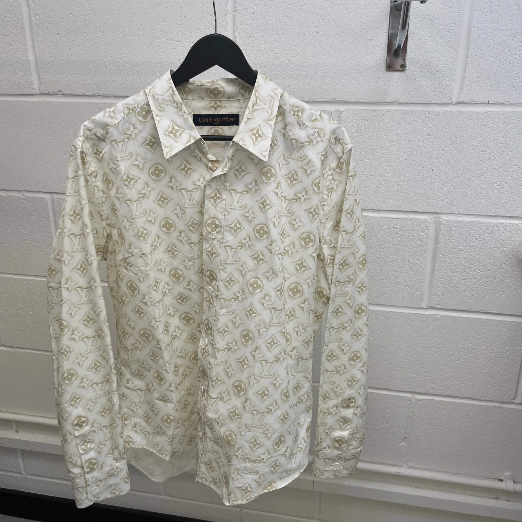 Men's Mahina Monogram Long Sleeve Shirt White Size XL - Image 8