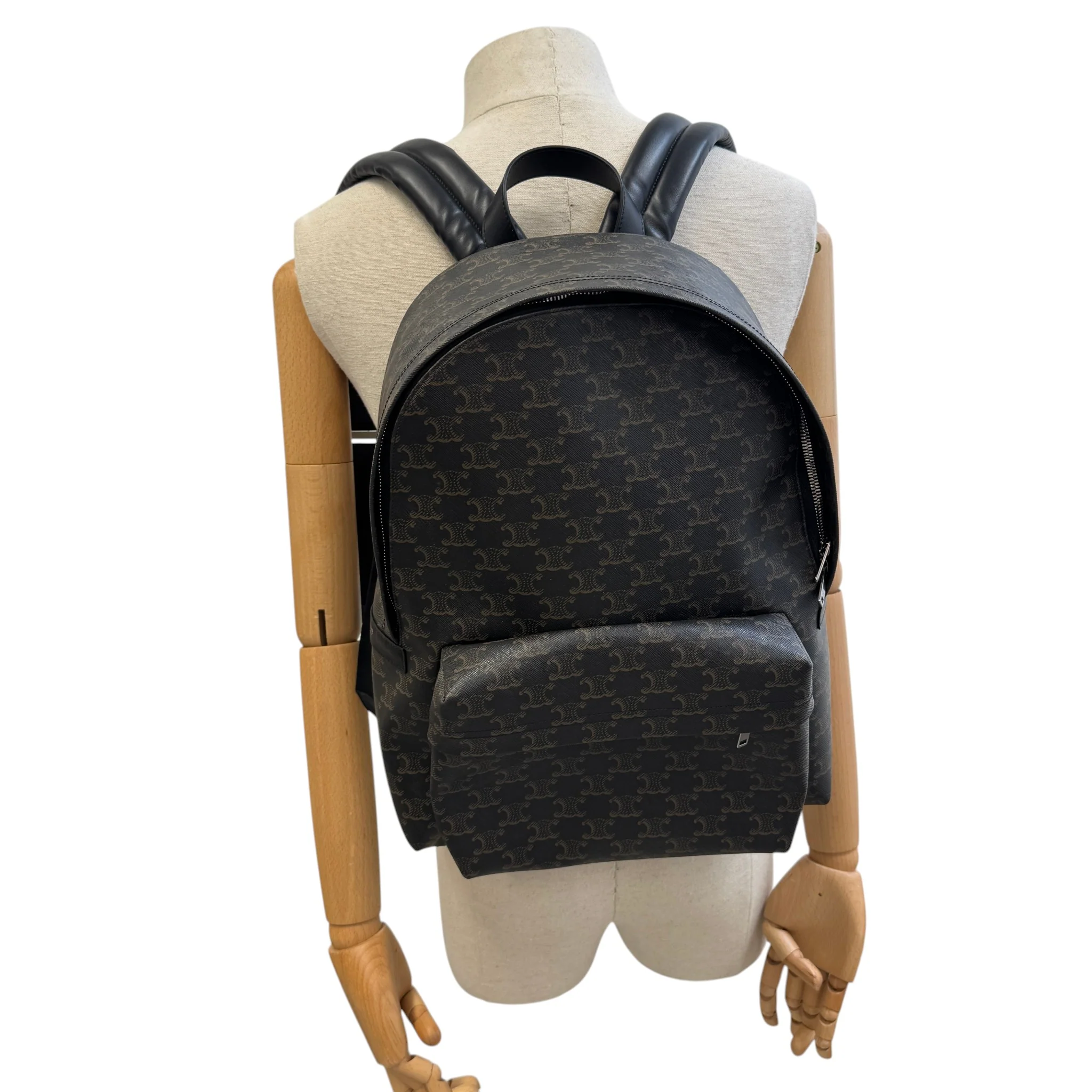 Men's Medium Triomphe Canvas Backpack Black - Image 2