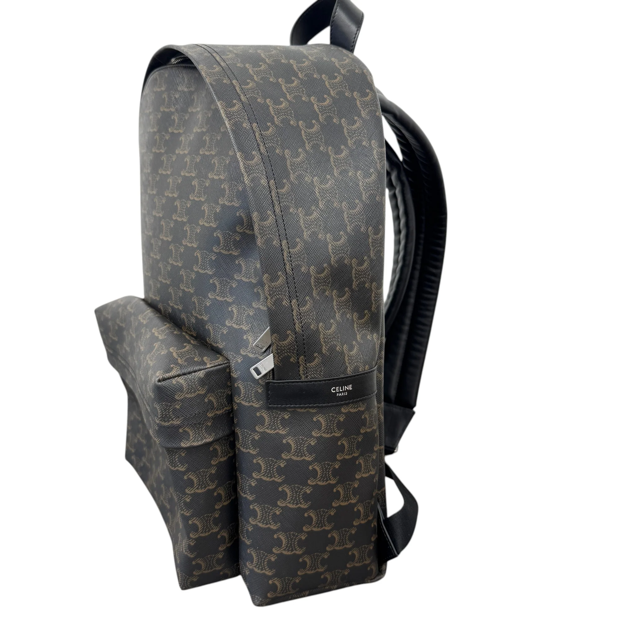 Men's Medium Triomphe Canvas Backpack Black - Image 4