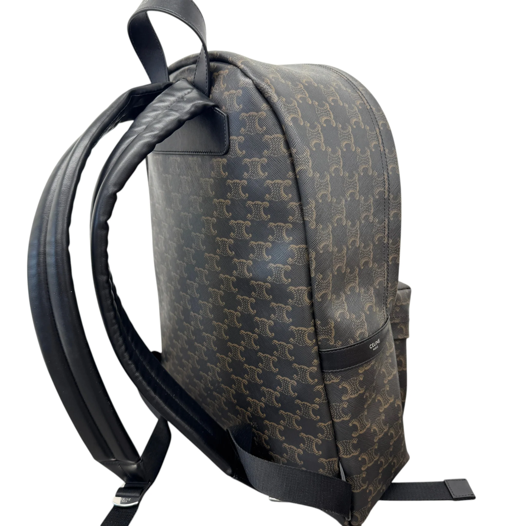 Men's Medium Triomphe Canvas Backpack Black - Image 5