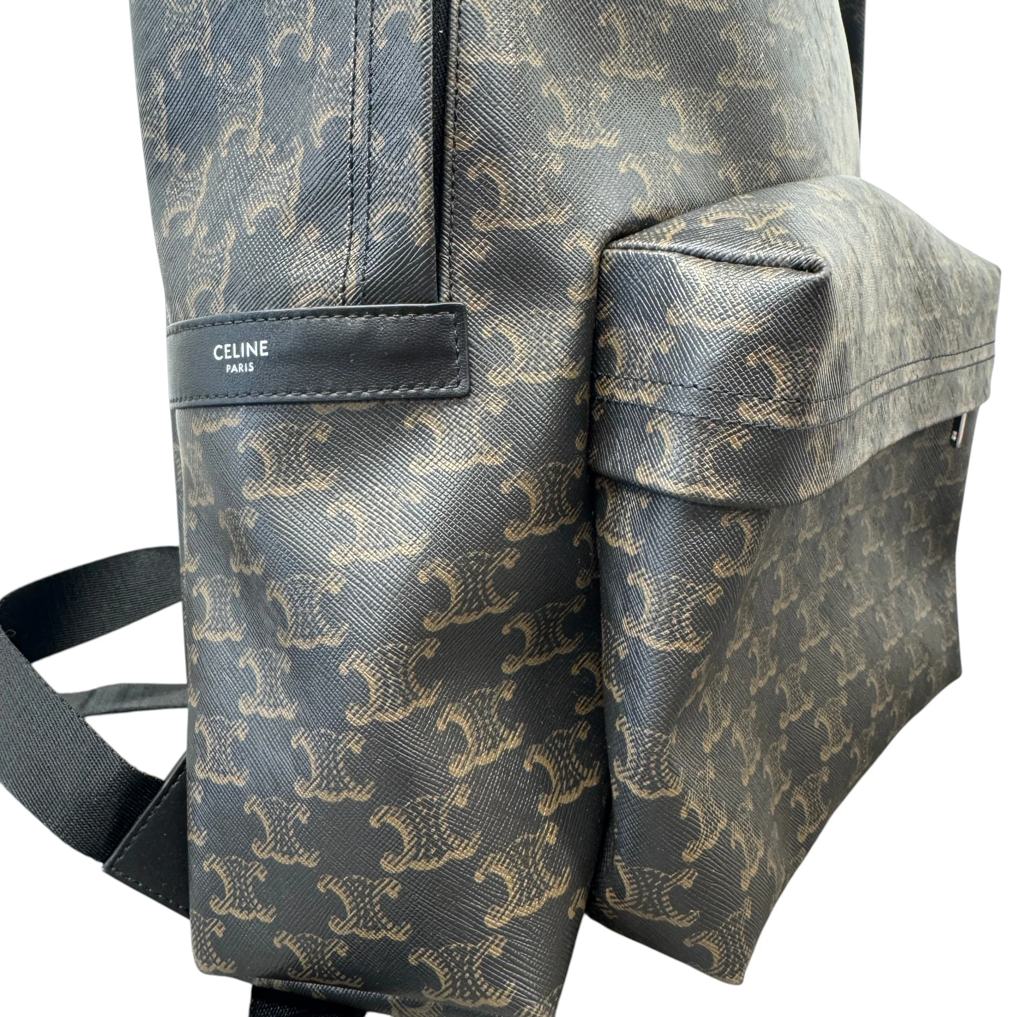 Men's Medium Triomphe Canvas Backpack Black - Image 7