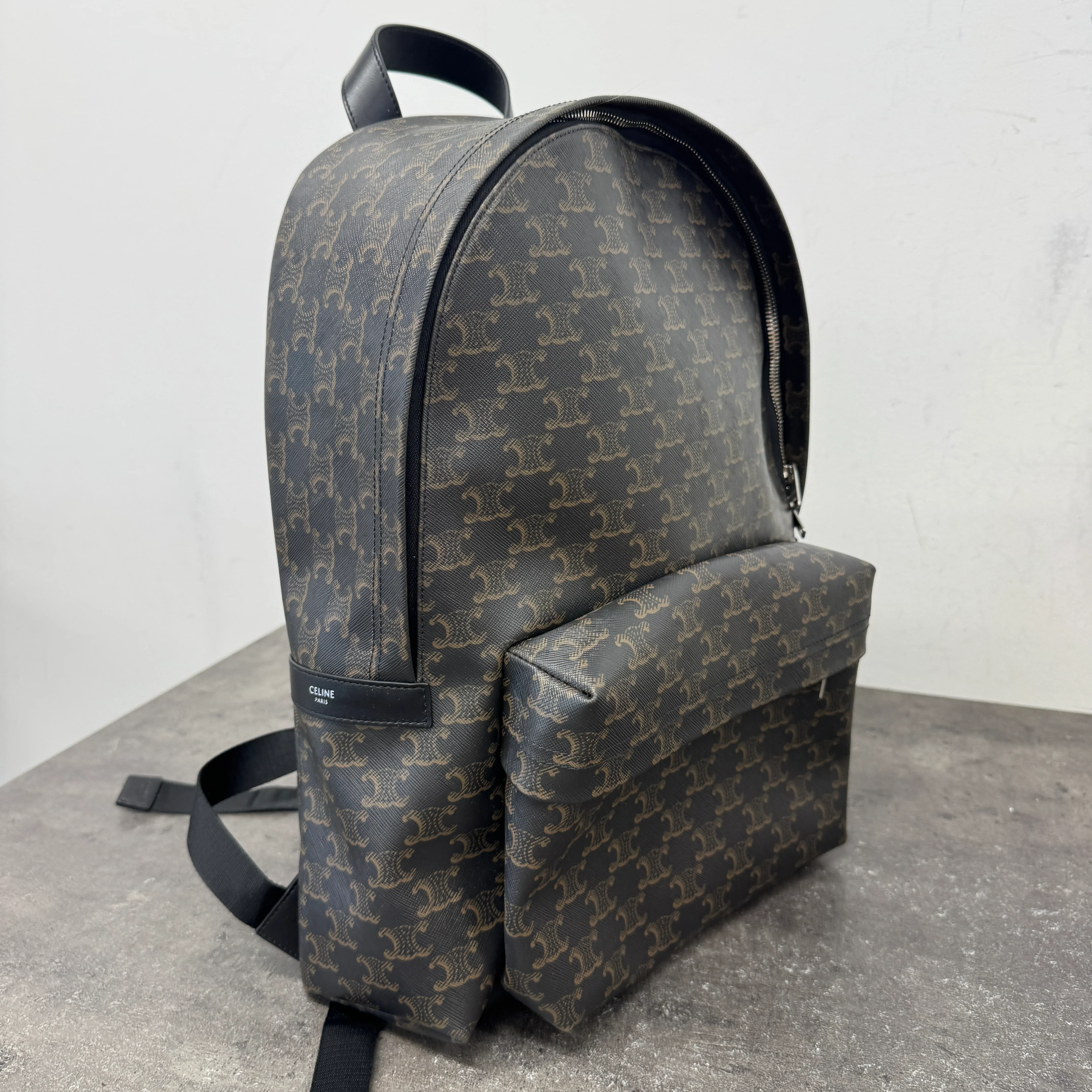 Men's Medium Triomphe Canvas Backpack Black - Image 8