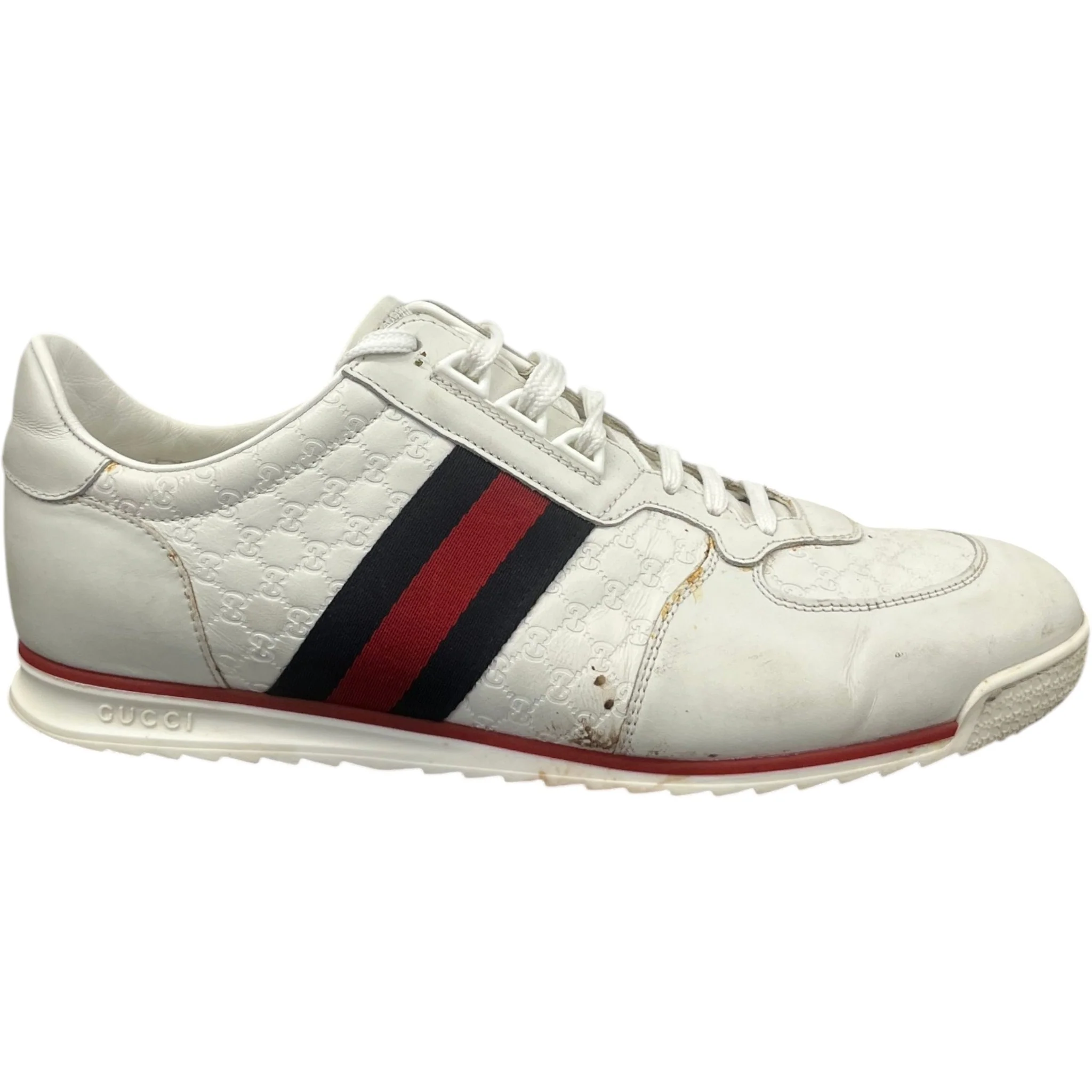 Men's Micro Guccissima Low Trainers White Size EU 43.5 / UK 9.5