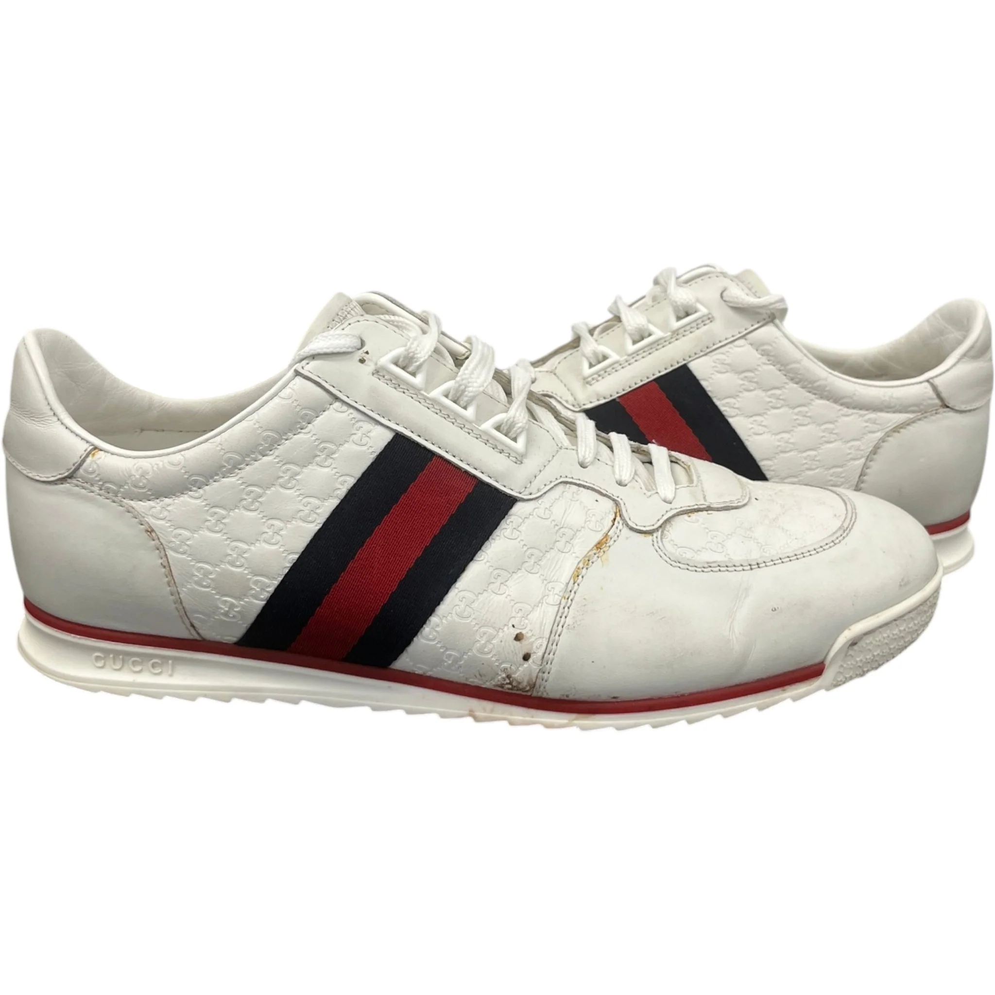 Men's Micro Guccissima Low Trainers White Size EU 43.5 / UK 9.5 - Image 3