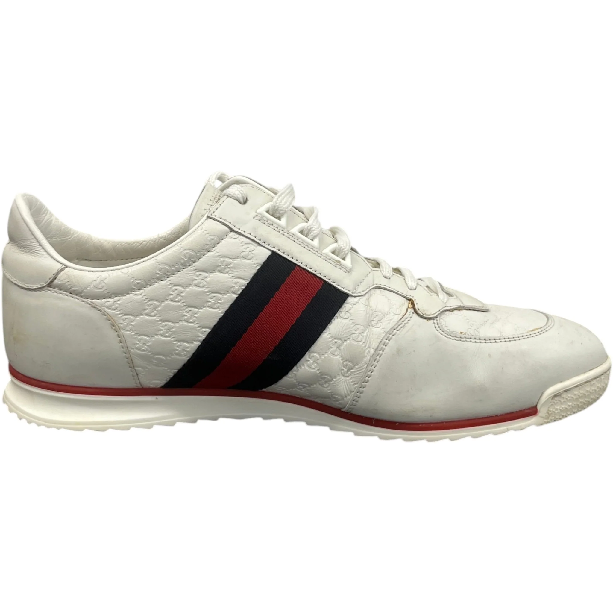 Men's Micro Guccissima Low Trainers White Size EU 43.5 / UK 9.5 - Image 4