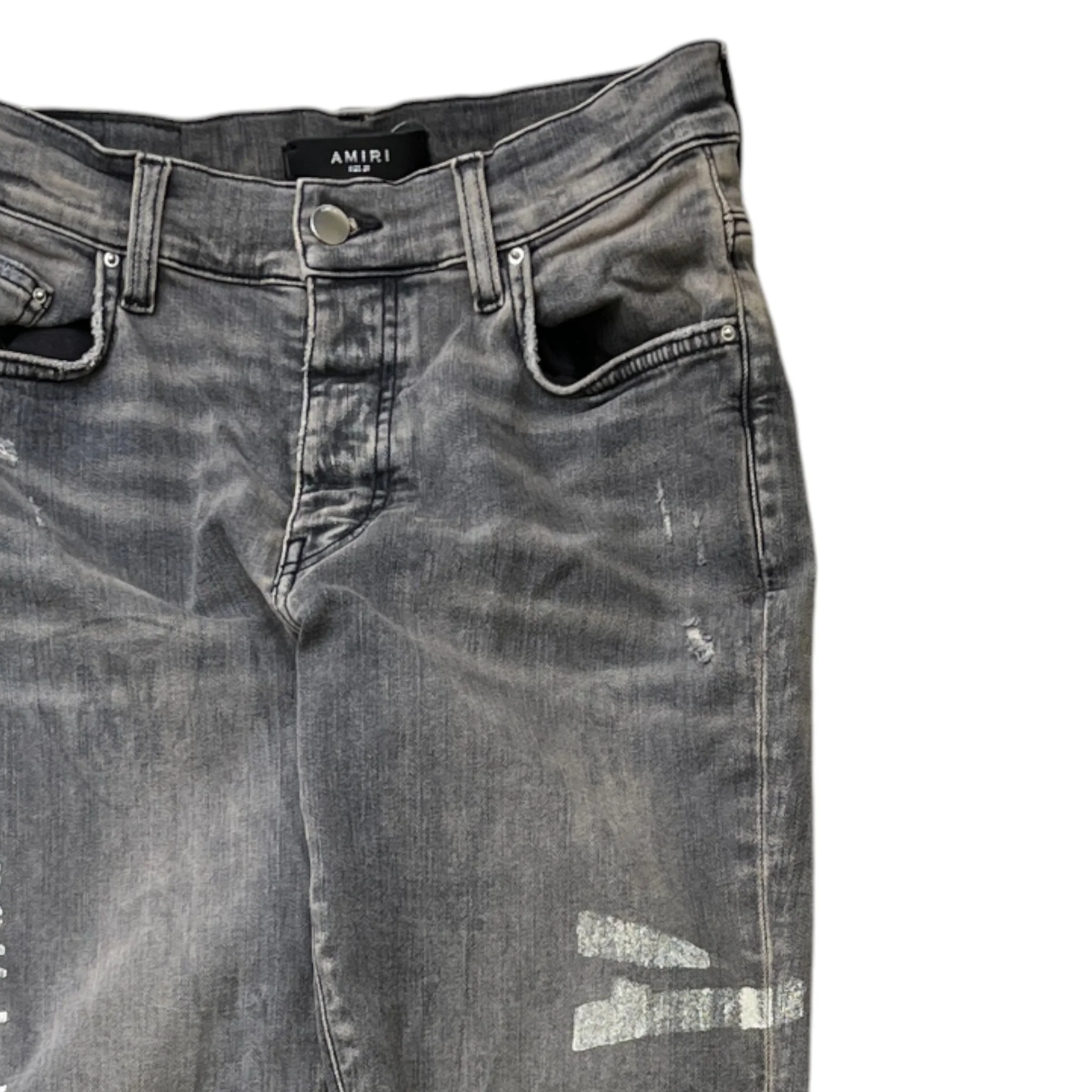 Men's Military Stencil Jeans Black Size Waist 29" - Image 3