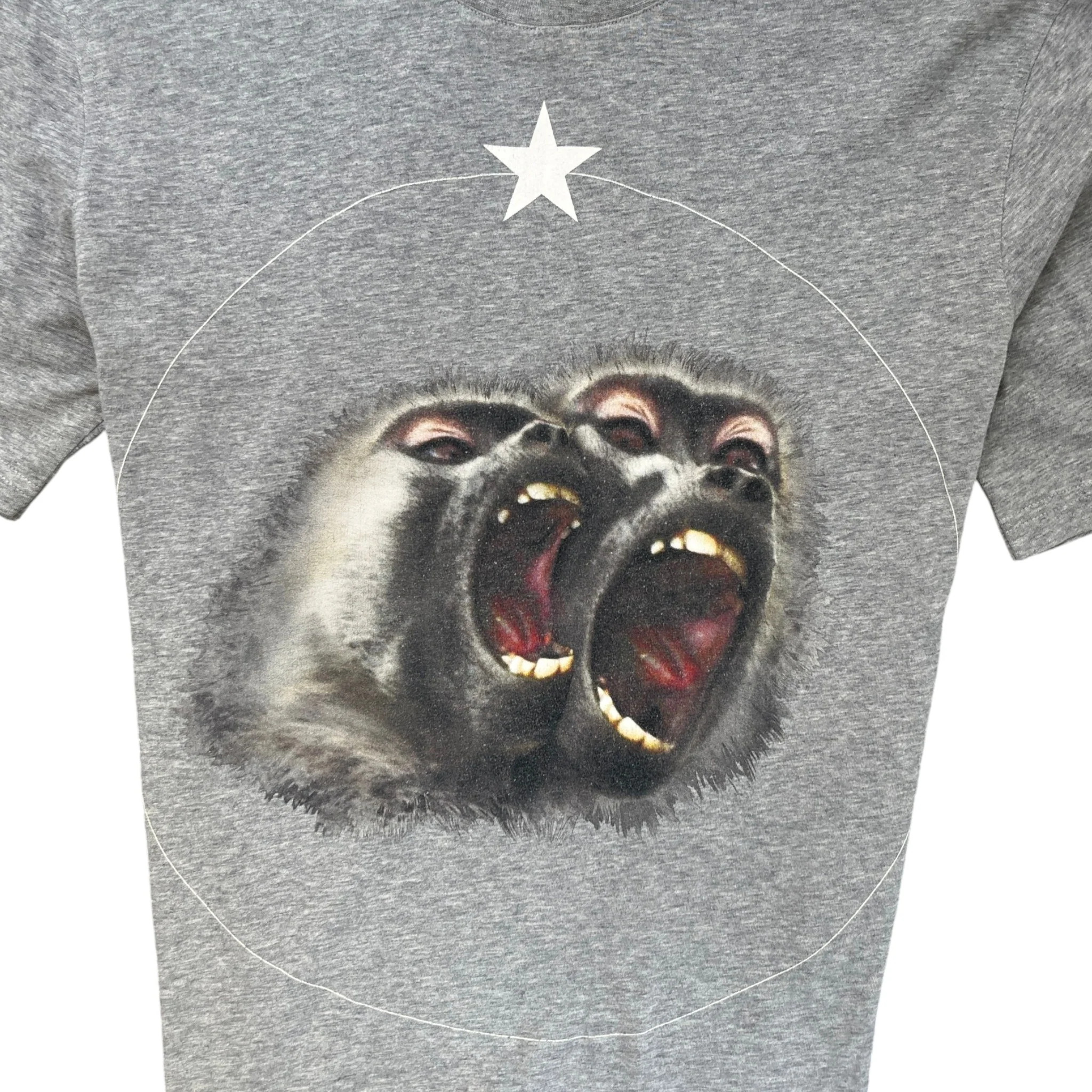 Men's Monkey Brothers Print T-Shirt Grey Size S - Image 5