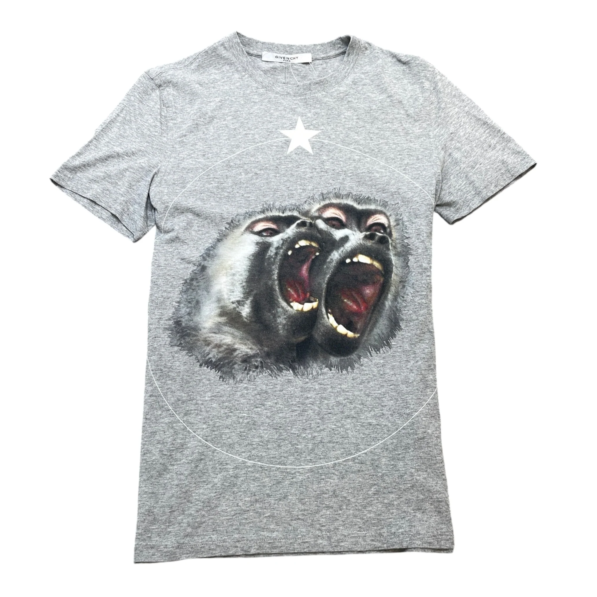 Men's Monkey Brothers Print T-Shirt Grey Size S