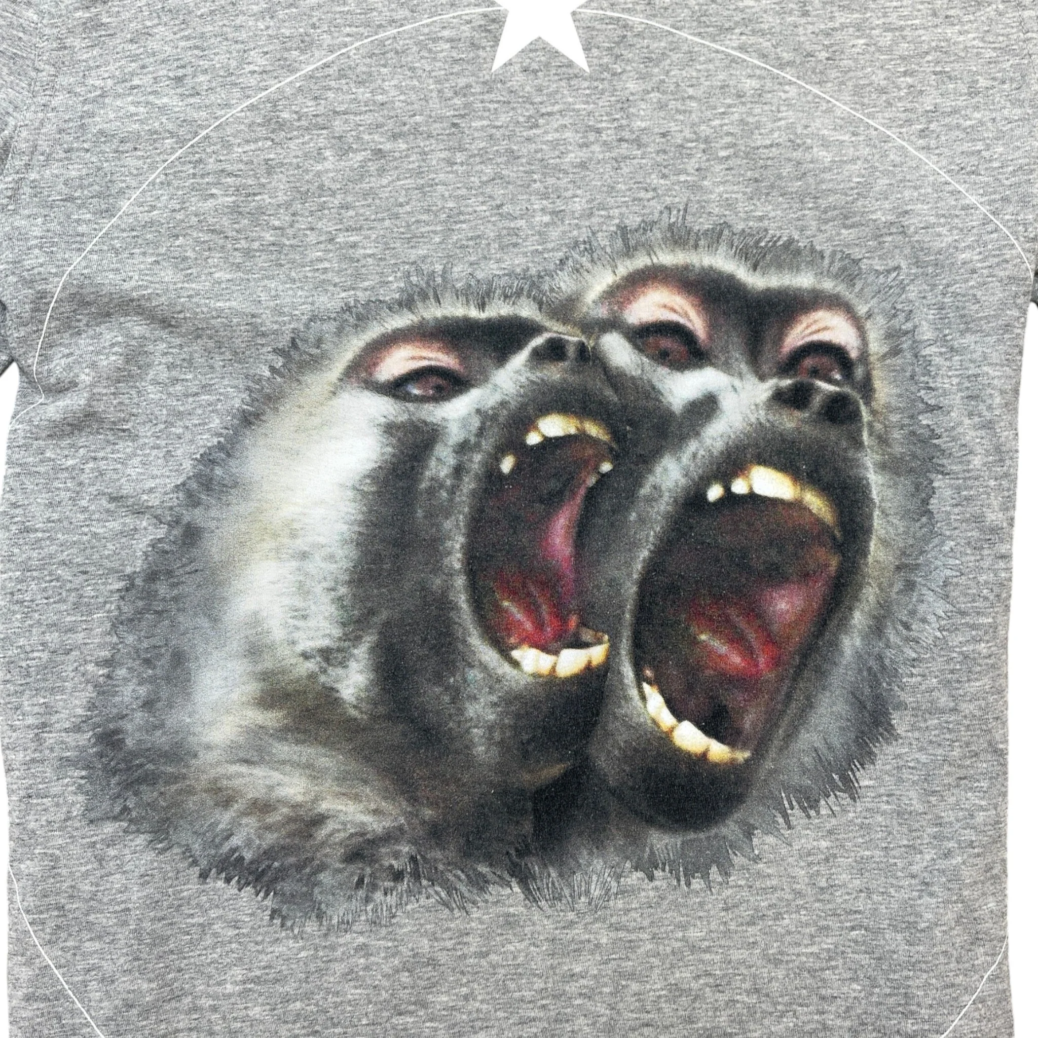 Men's Monkey Brothers Print T-Shirt Grey Size S - Image 6