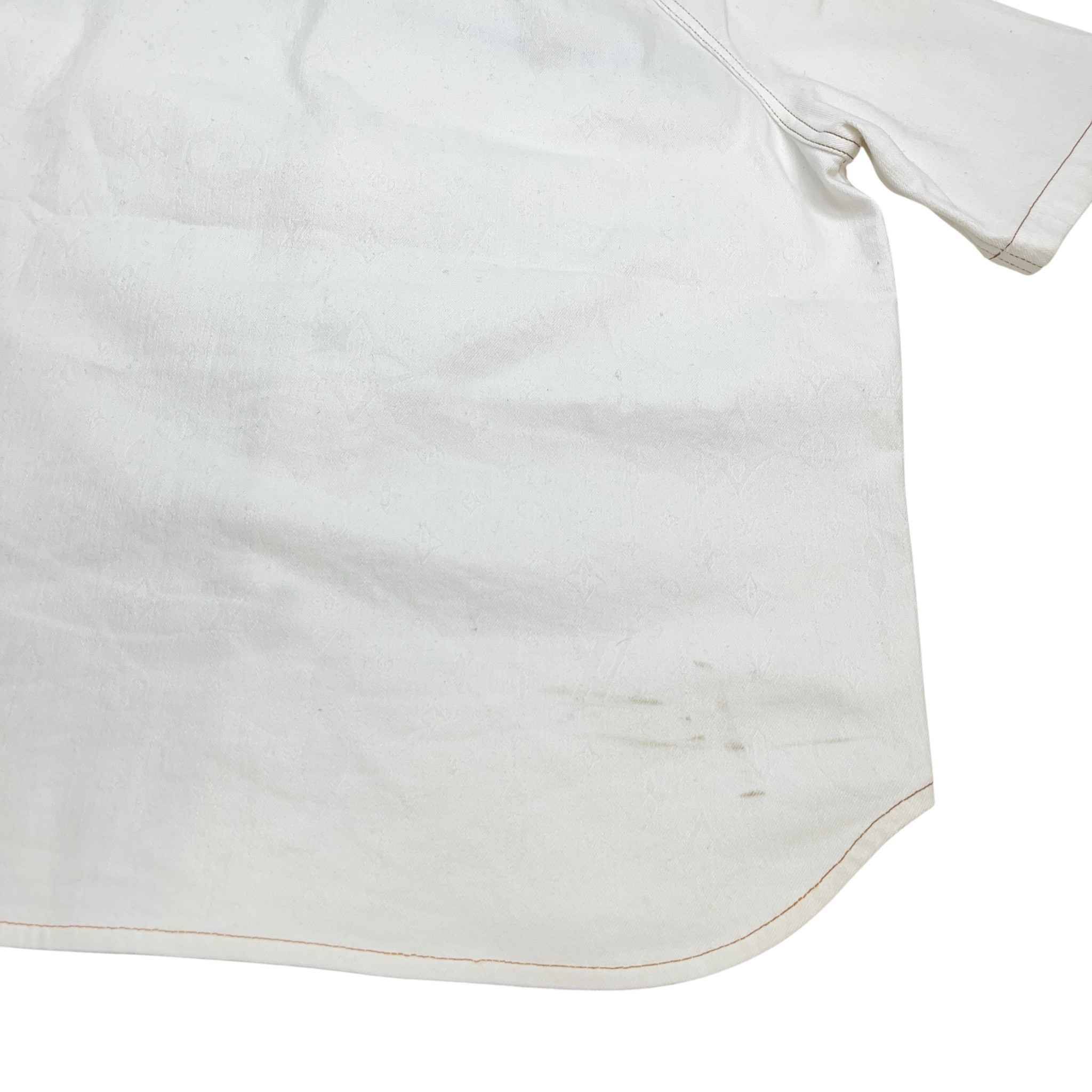 Men's Monogram Baseball Shirt White Size L - Image 10