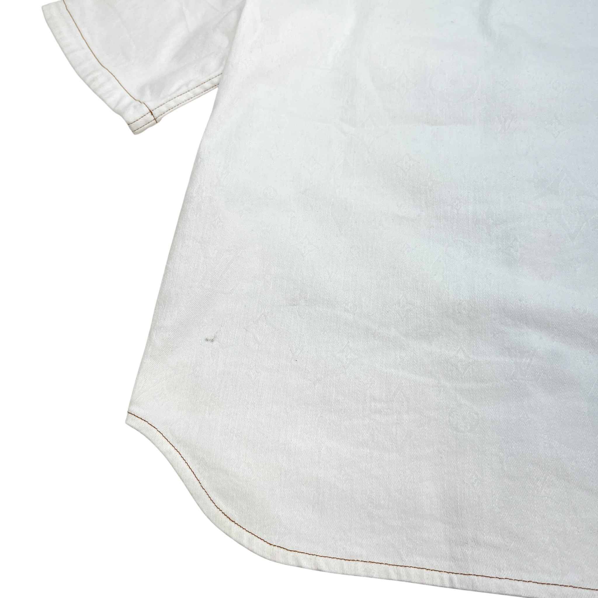 Men's Monogram Baseball Shirt White Size L - Image 11