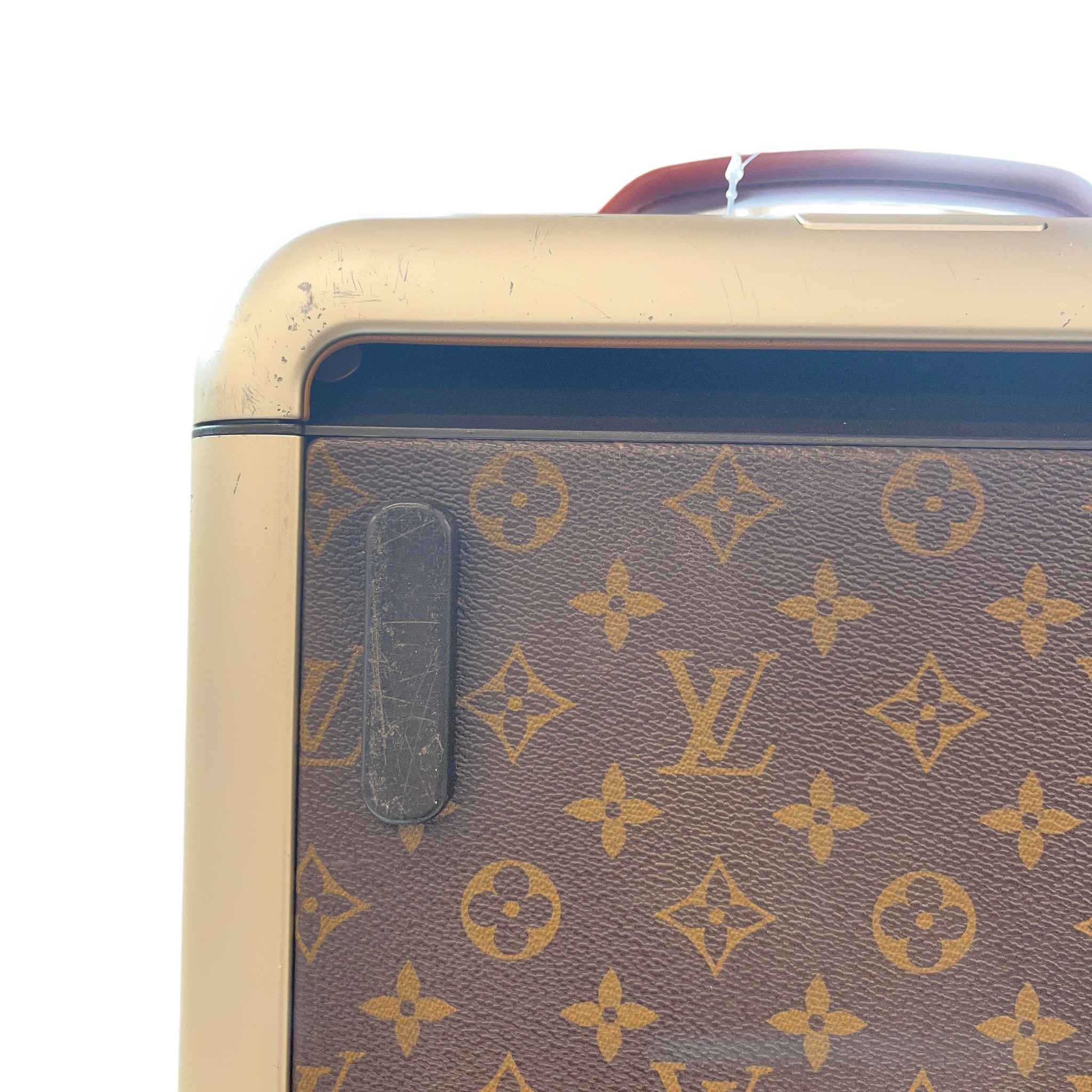 Men's Monogram Canvas Horizon Soft Duffle 55 Suitcase Brown - Image 13