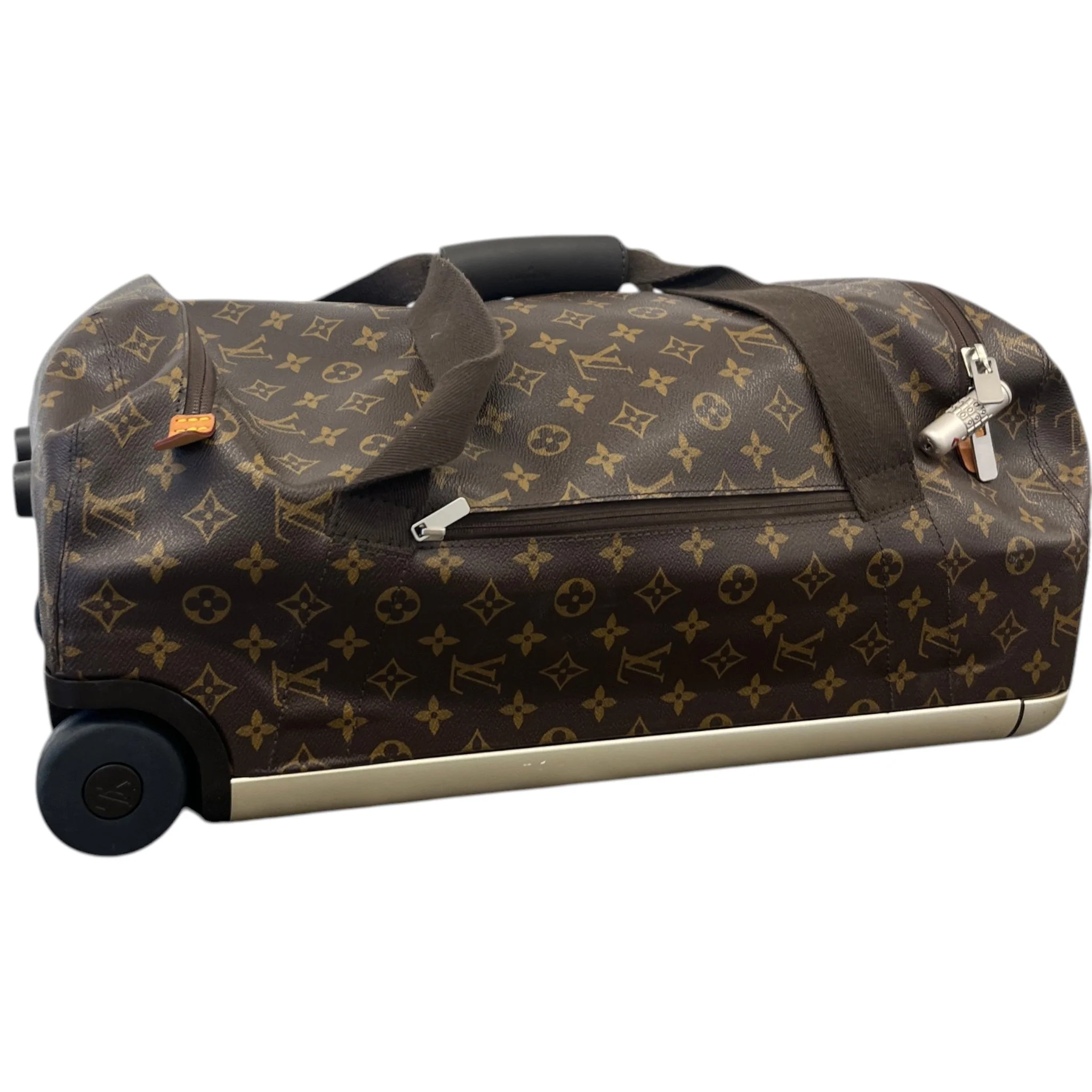 Men's Monogram Canvas Horizon Soft Duffle 55 Suitcase Brown - Image 9