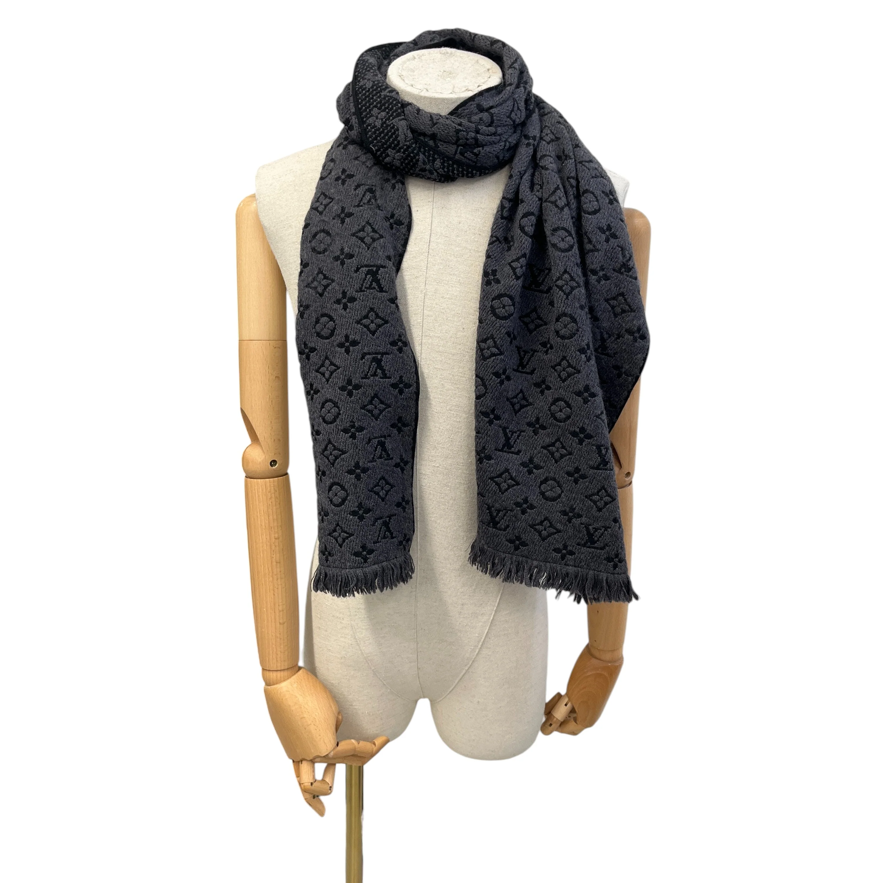 Men's Monogram Classic Scarf Black - Image 2