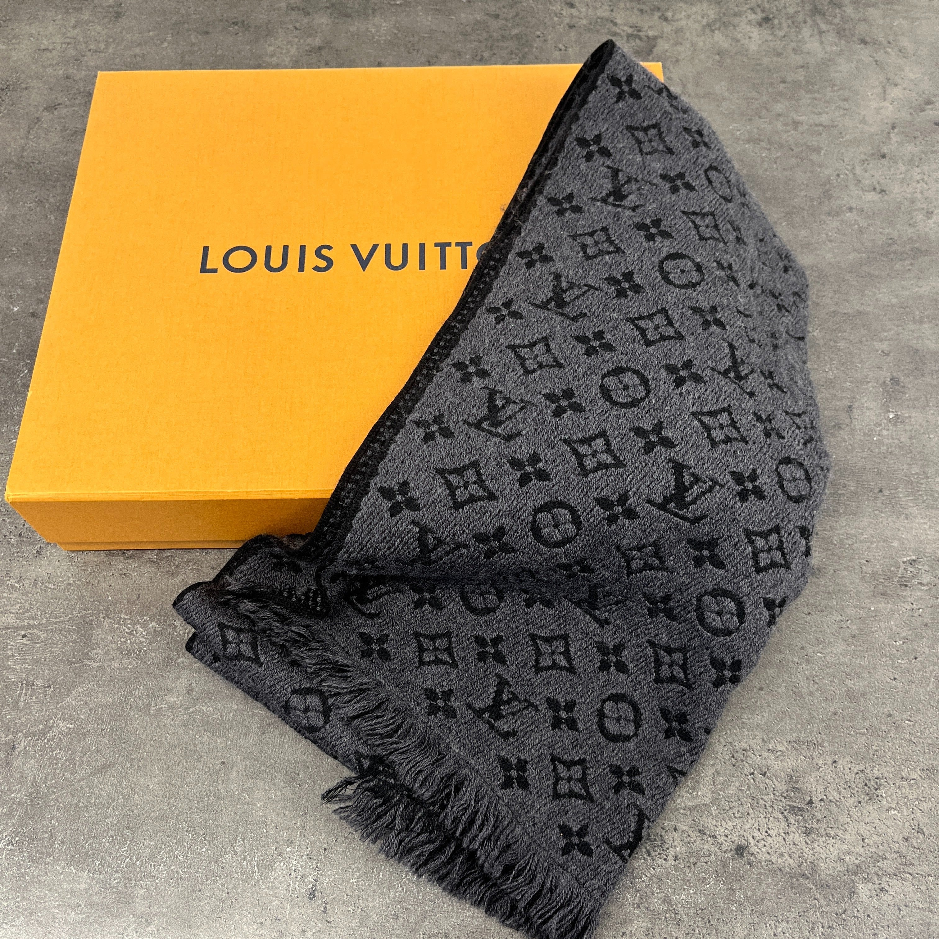 Men's Monogram Classic Scarf Black - Image 6