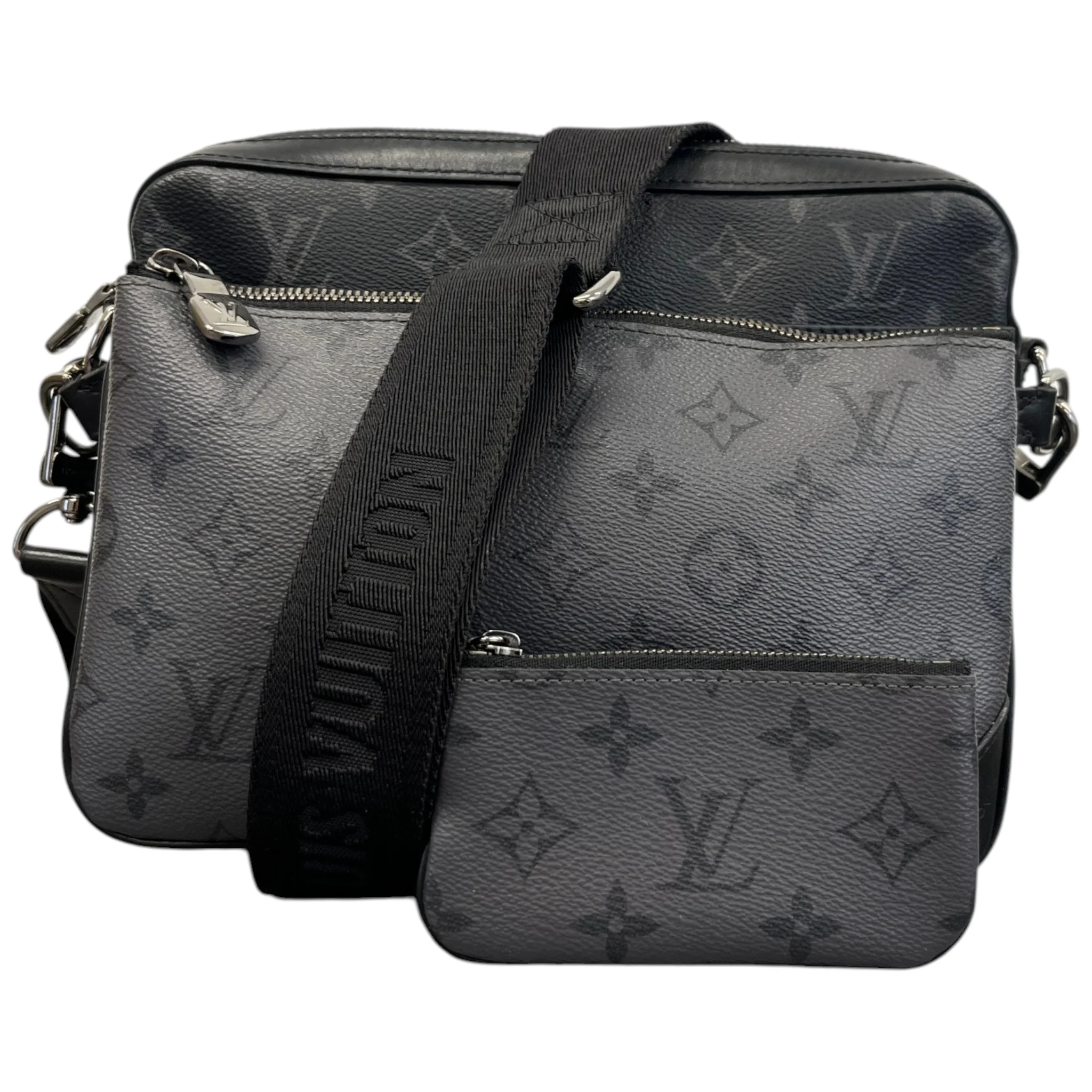 Men's Monogram Eclipse Trio Messenger Bag Grey