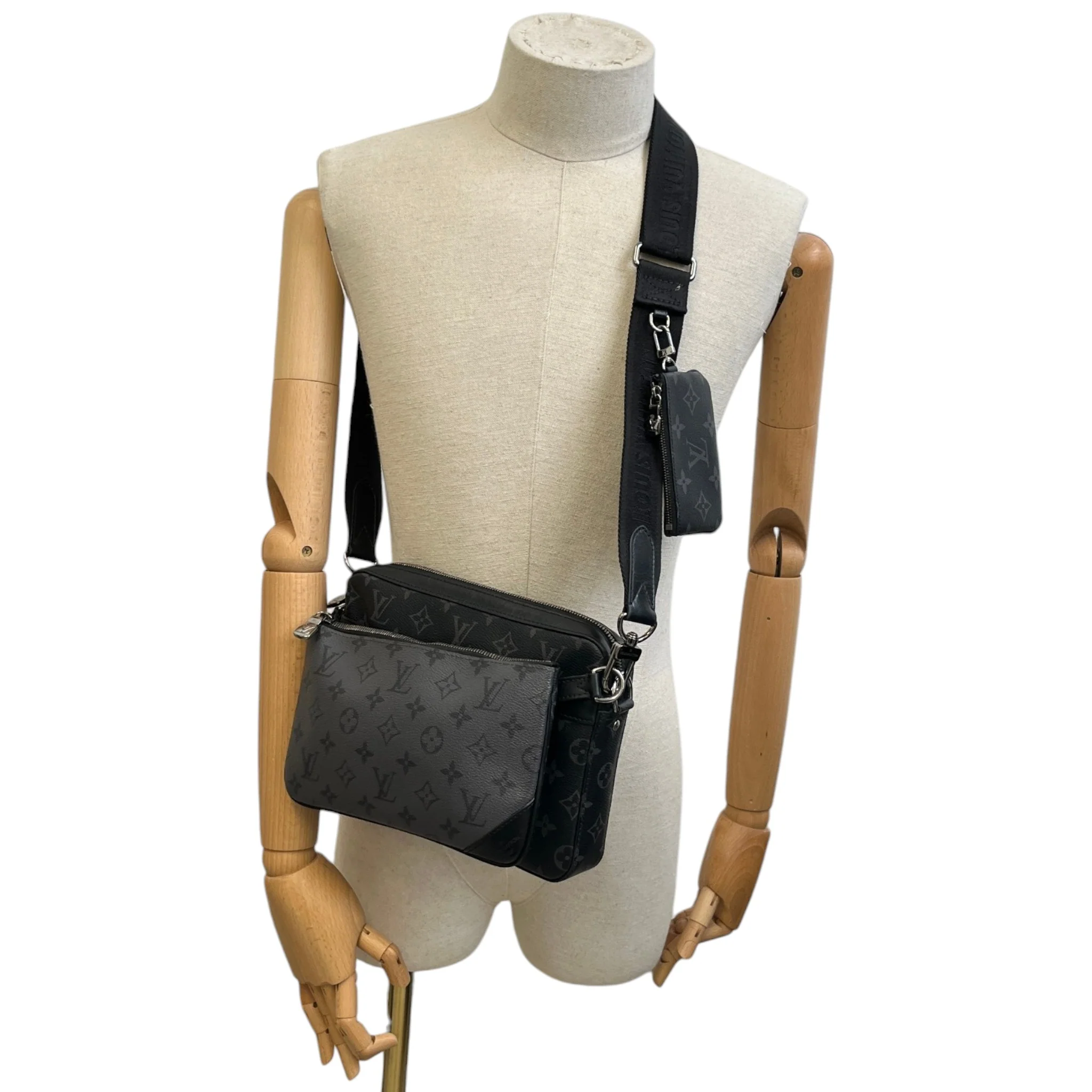 Men's Monogram Eclipse Trio Messenger Bag Grey - Image 2