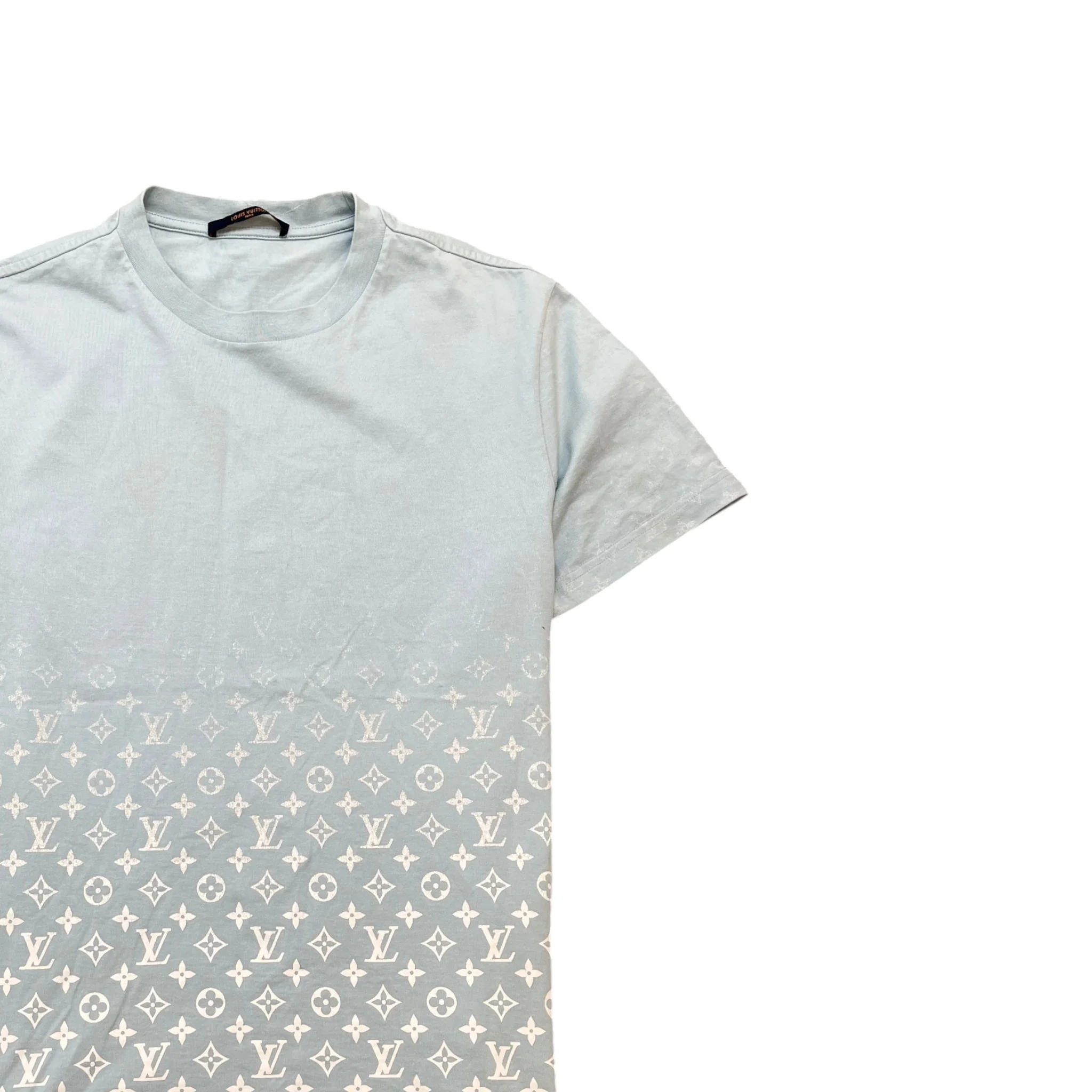 Men's Monogram Gradient T-Shirt Blue Size L - Image 3