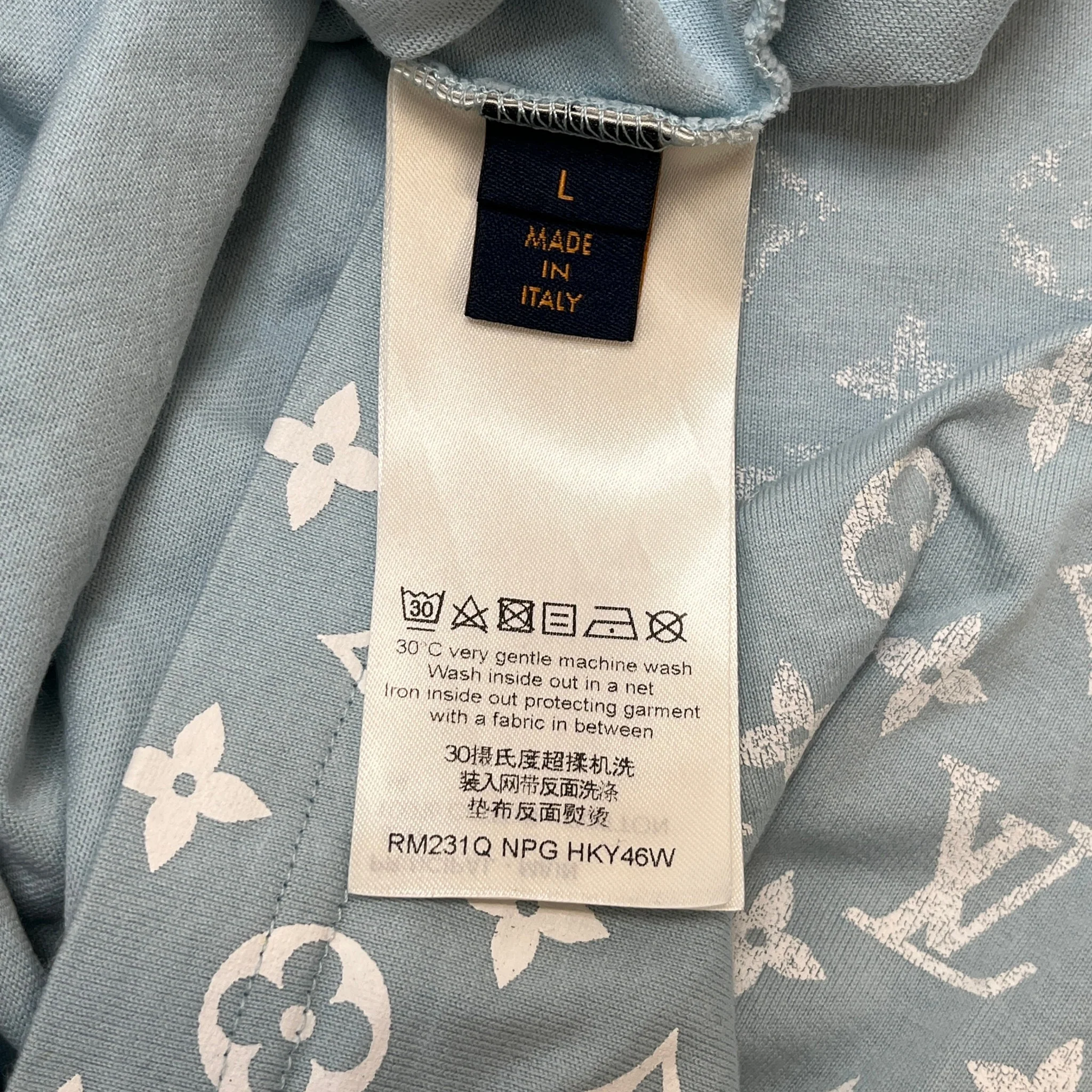 Men's Monogram Gradient T-Shirt Blue Size L - Image 7