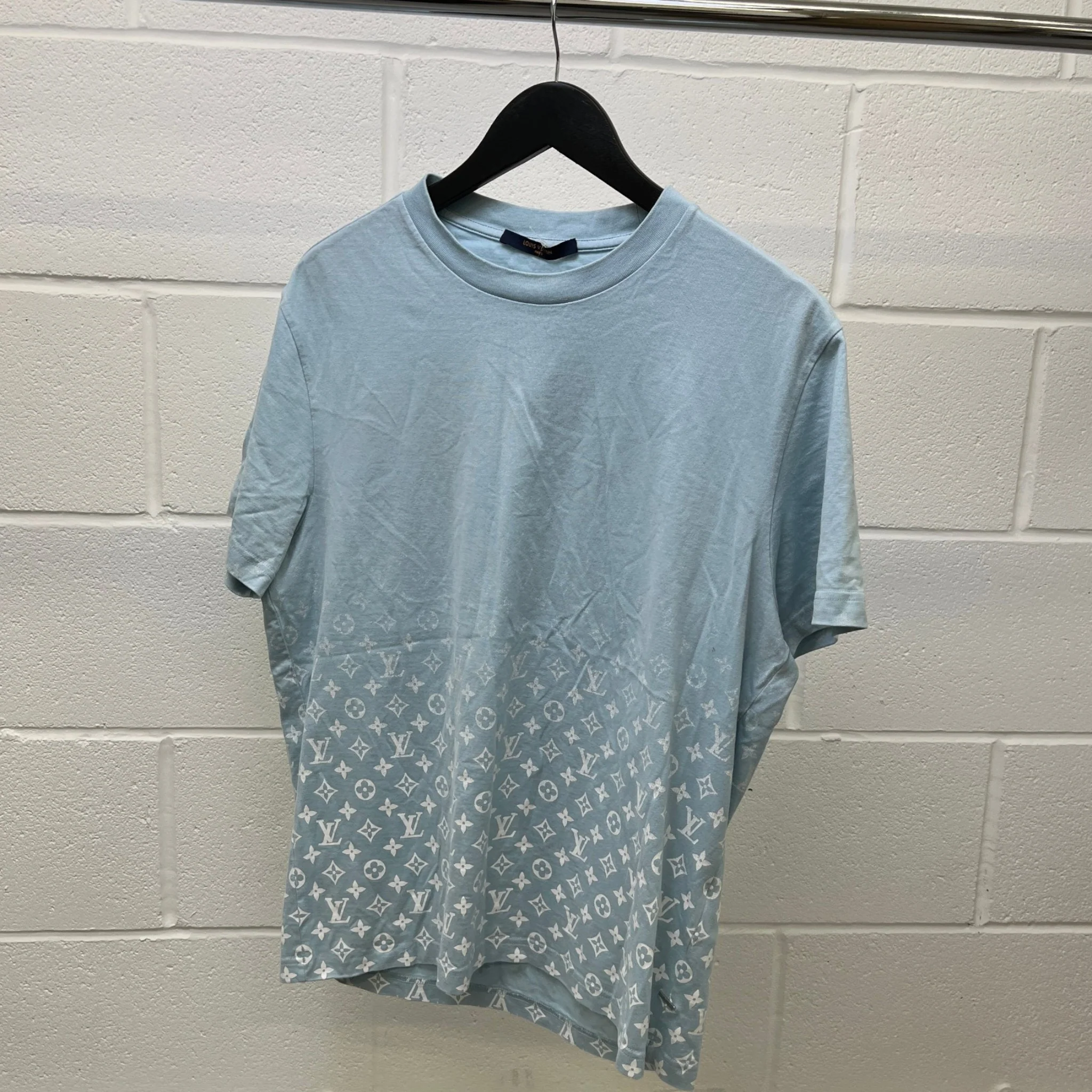 Men's Monogram Gradient T-Shirt Blue Size L - Image 8