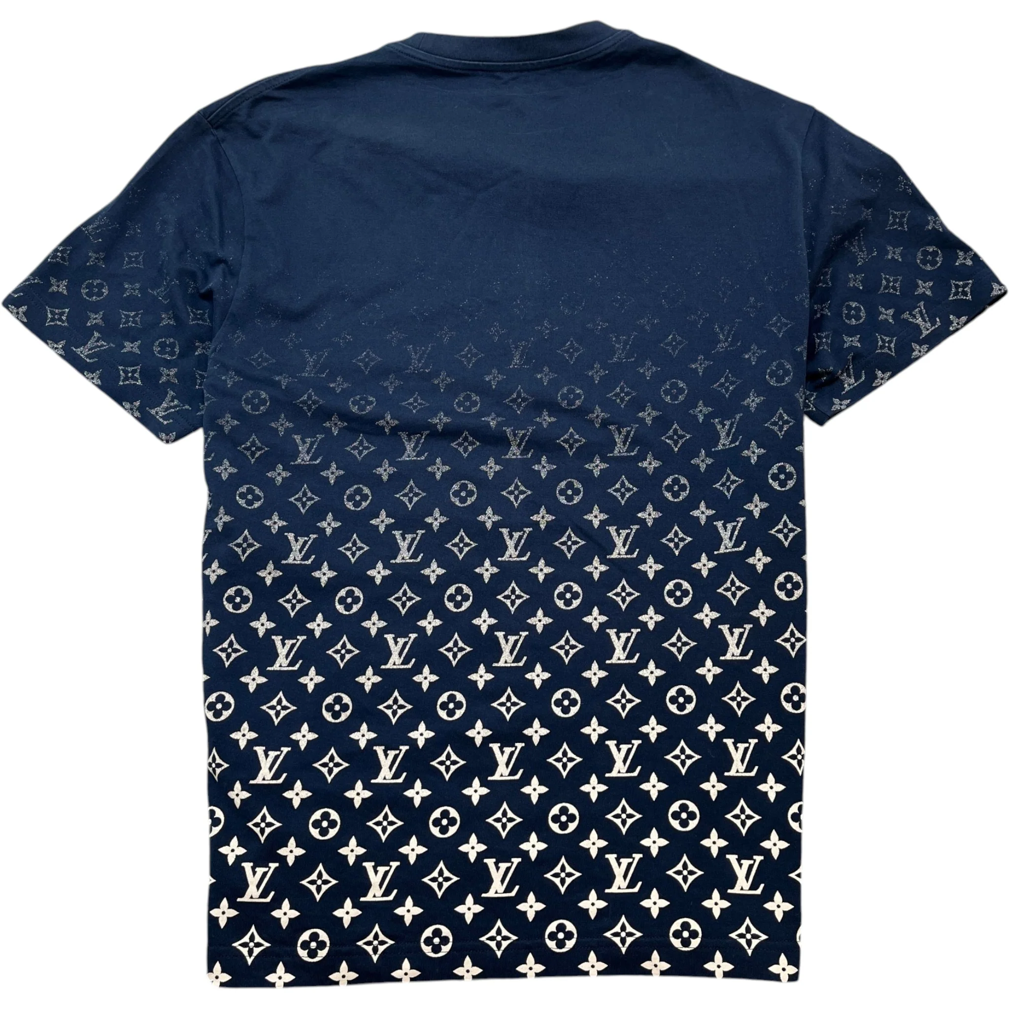 Men's Monogram Gradient T-Shirt Navy Size L - Image 2