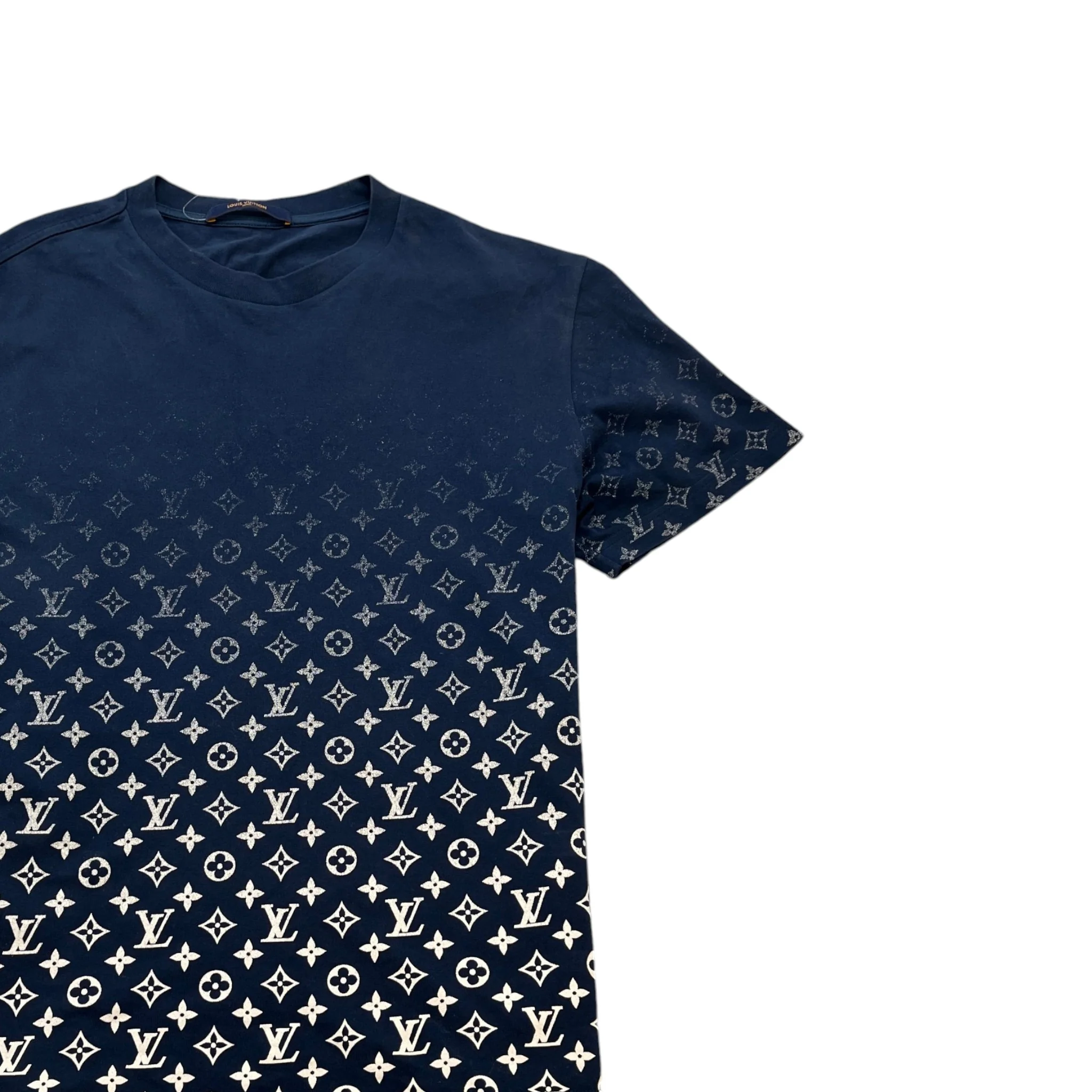 Men's Monogram Gradient T-Shirt Navy Size L - Image 3