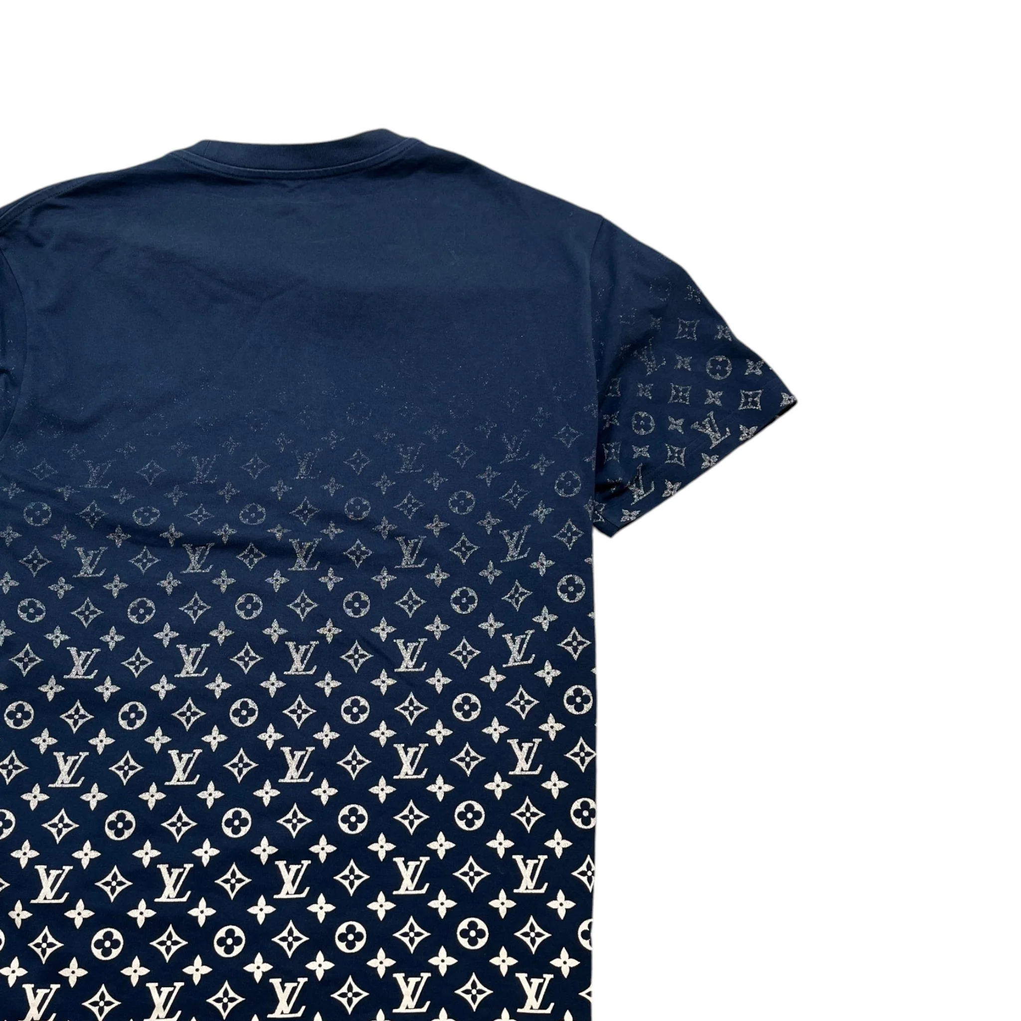 Men's Monogram Gradient T-Shirt Navy Size L - Image 4