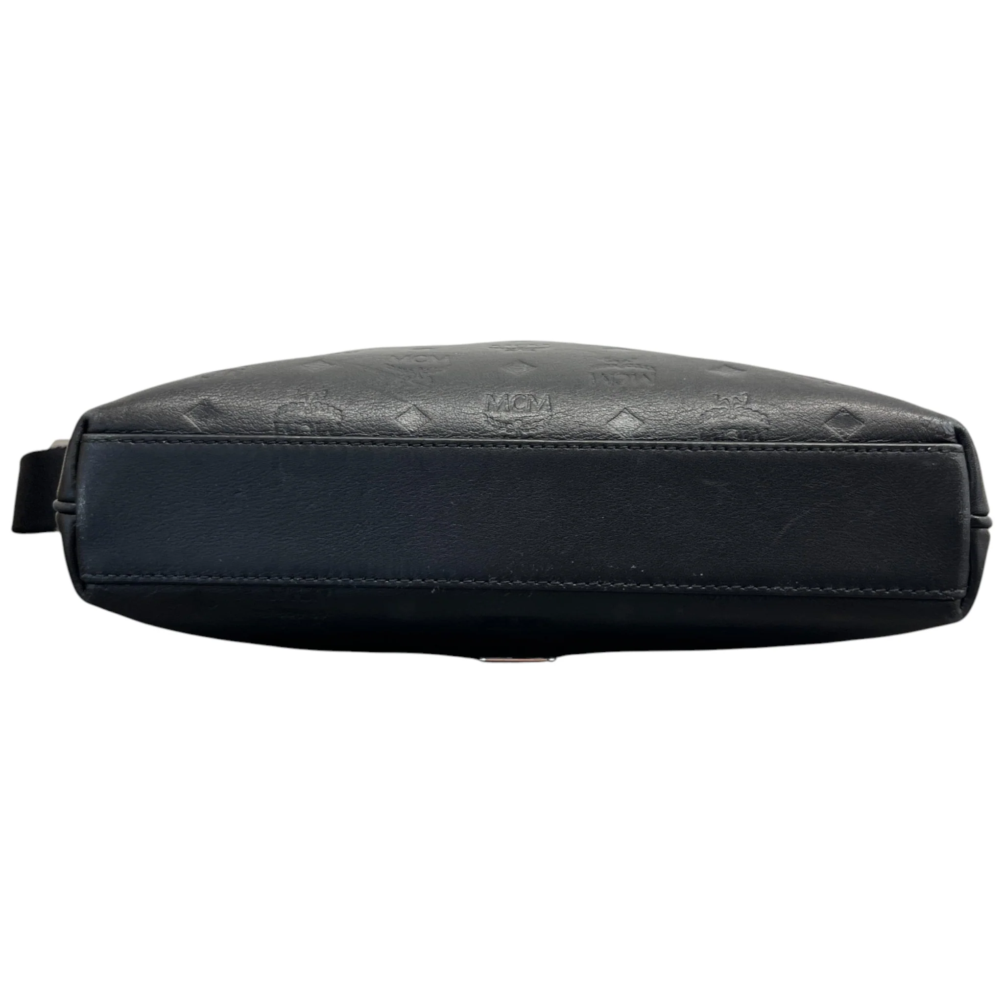 Men's Monogram Logo Messenger Bag Black - Image 10