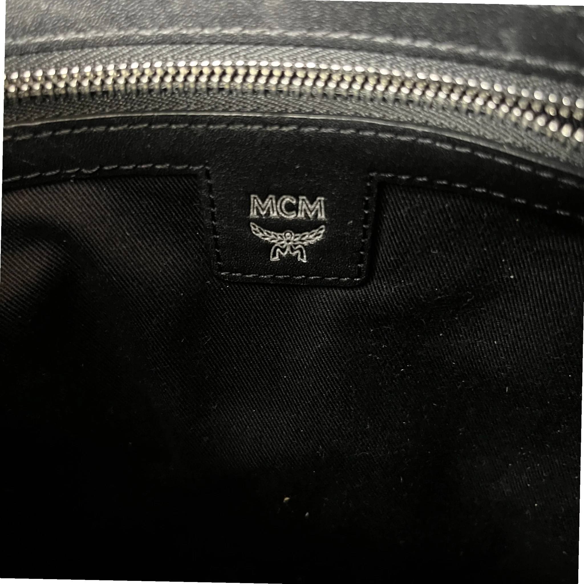 Men's Monogram Logo Messenger Bag Black - Image 11