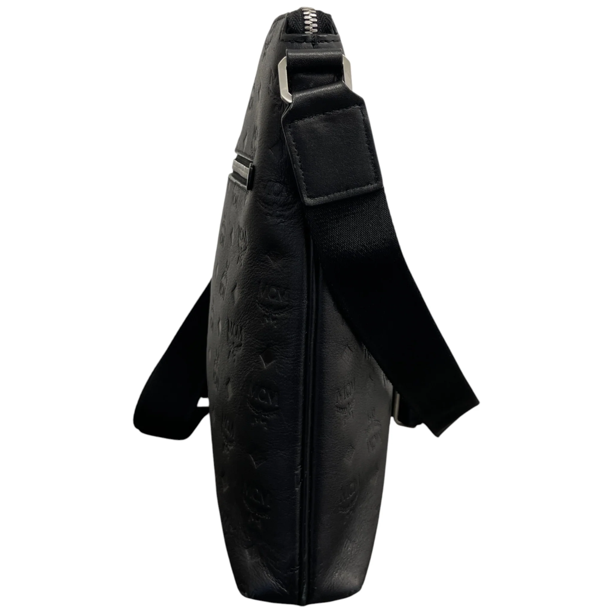 Men's Monogram Logo Messenger Bag Black - Image 7