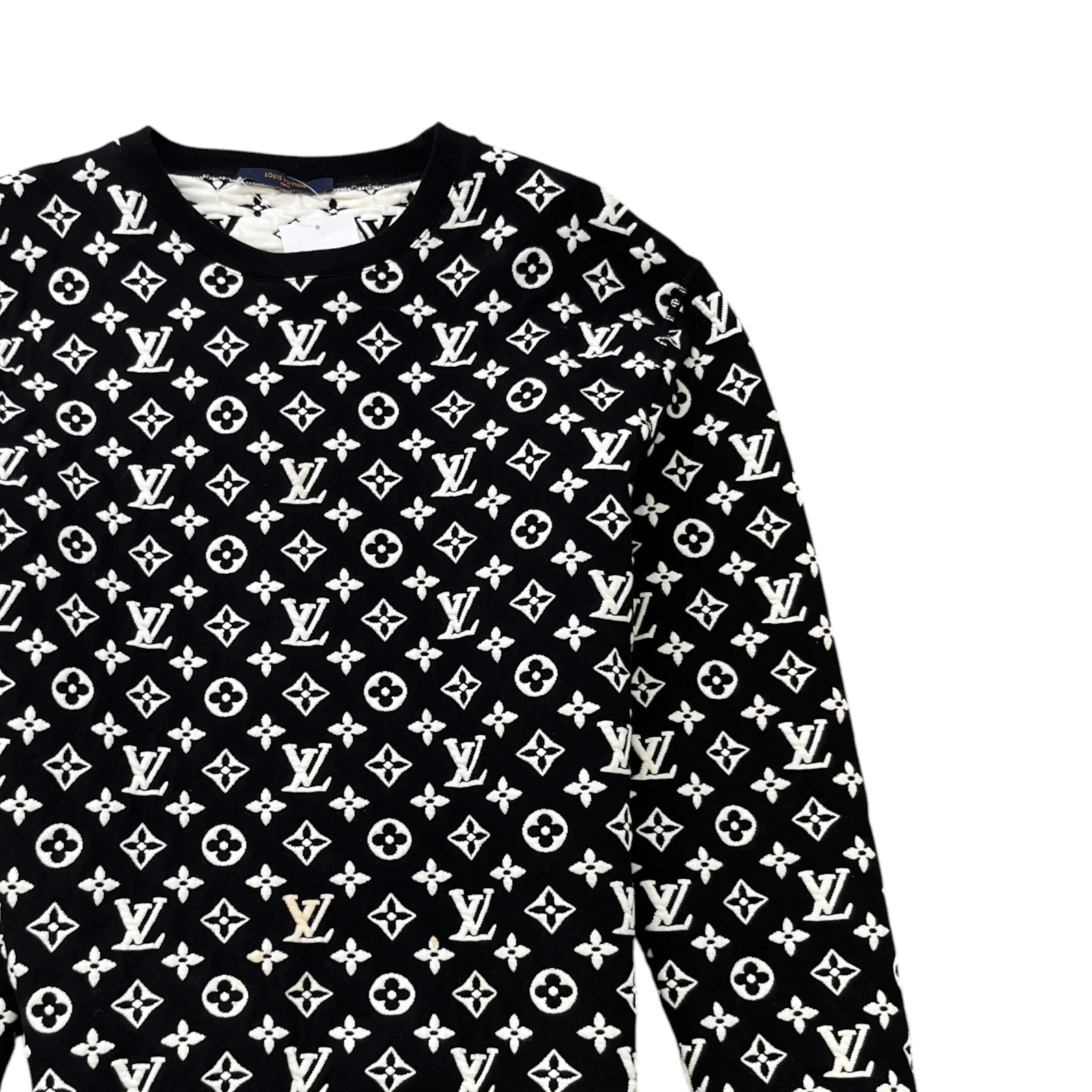 Men's Monogram Logo Sweatshirt Black Size M - Image 3