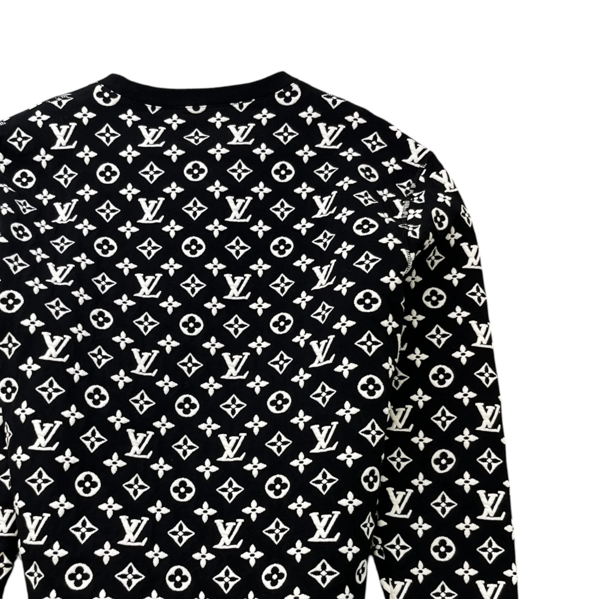 Men's Monogram Logo Sweatshirt Black Size M - Image 4