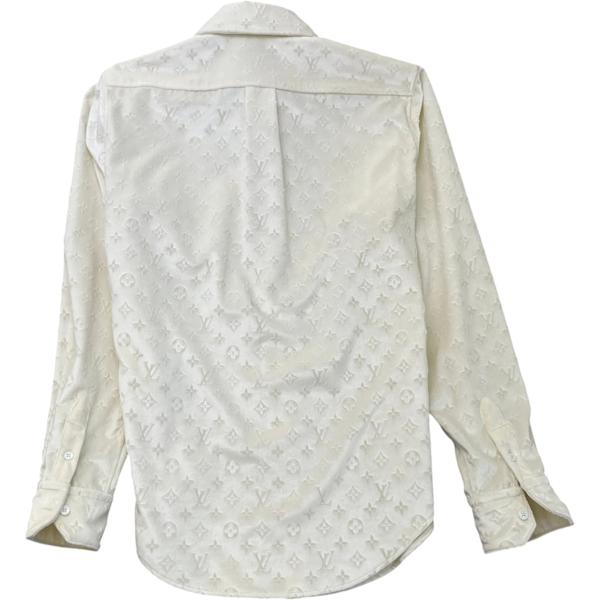 Men's Monogram Long Sleeve Shirt Cream Size L - Image 2