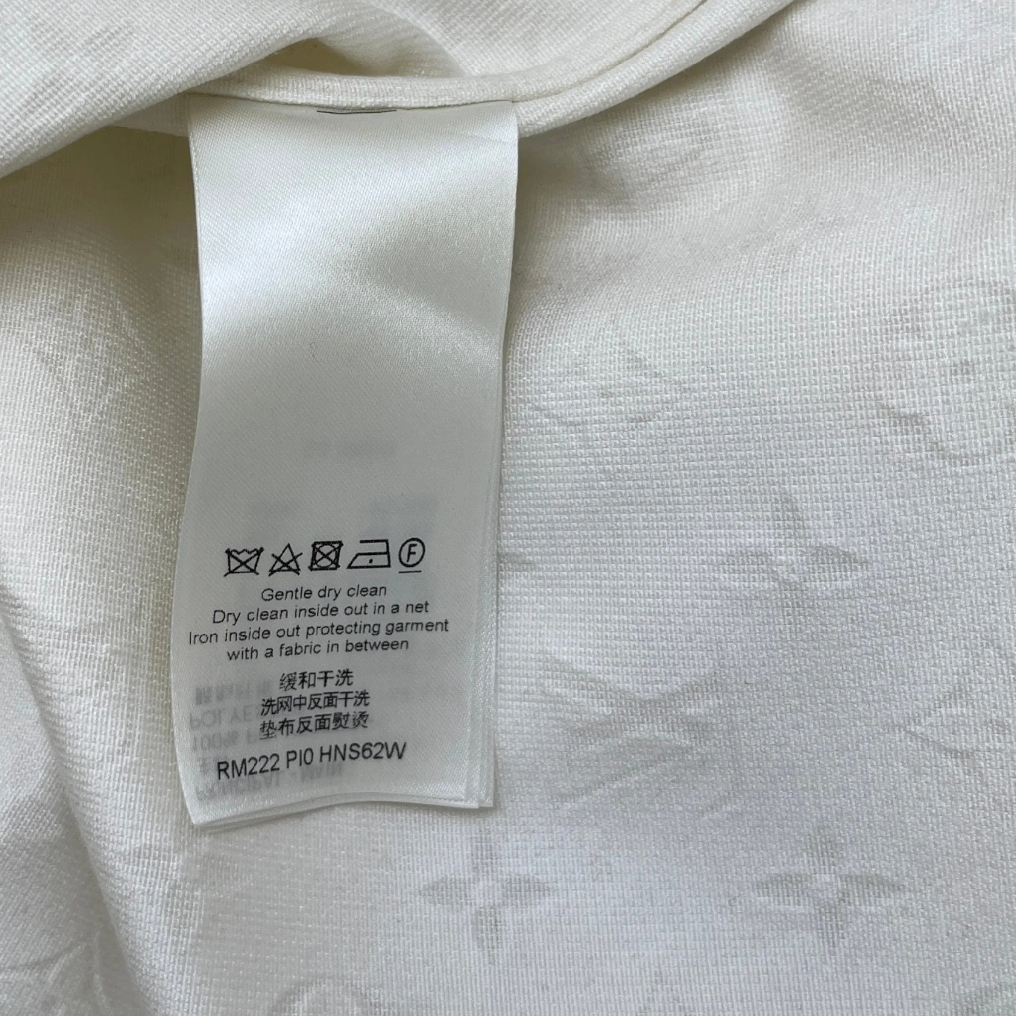 Men's Monogram Long Sleeve Shirt Cream Size L - Image 6
