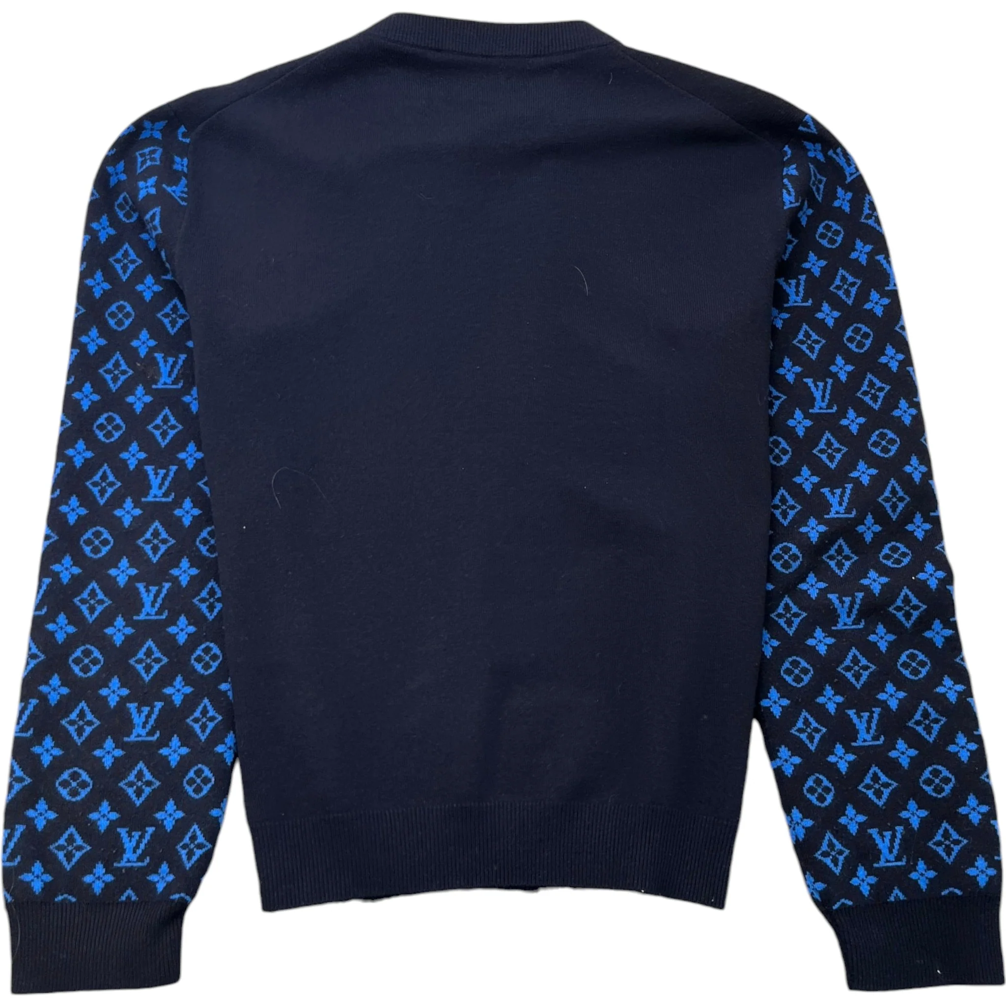 Men's Monogram Mix Cashmere Jumper Navy Size M - Image 2