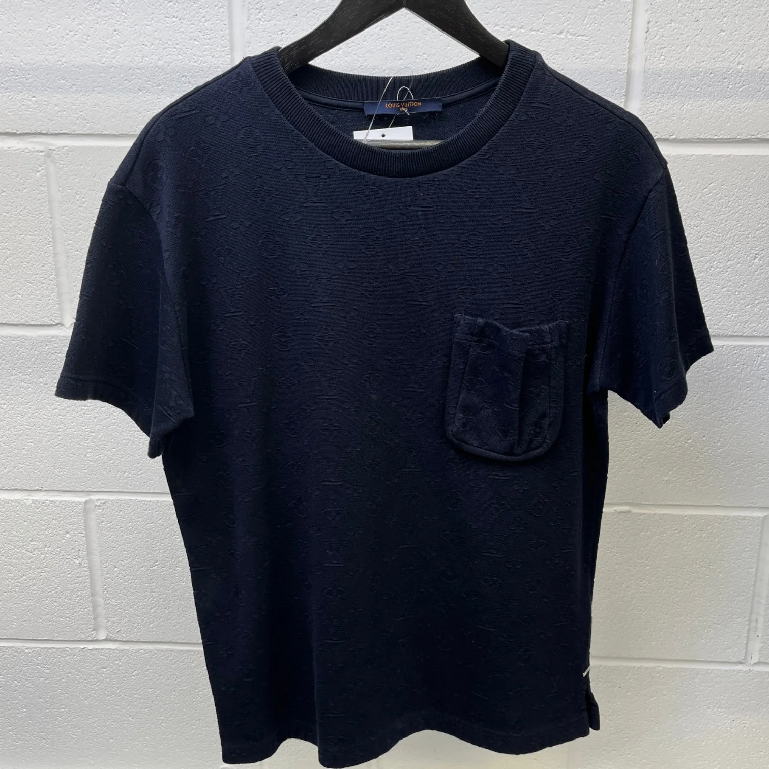 Men's Monogram Pocket T-Shirt Navy Size XS - Image 8